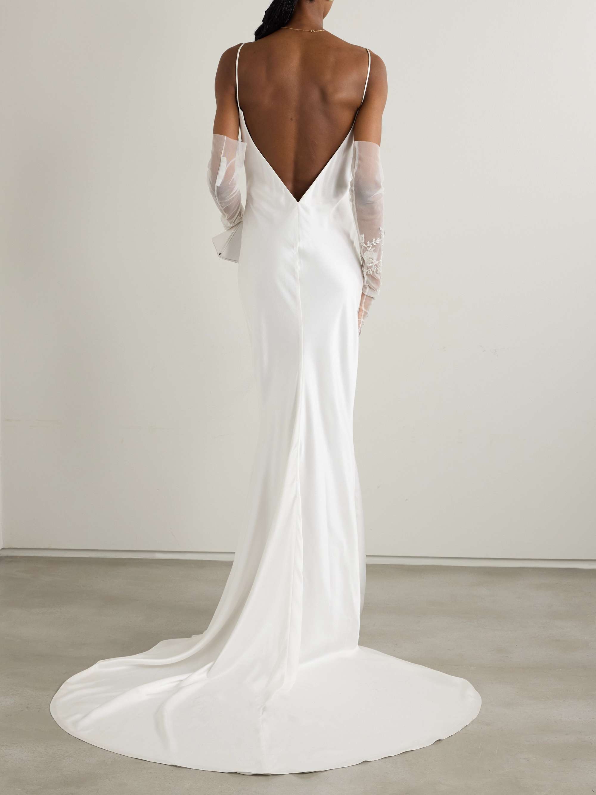 India bow-detailed satin gown view