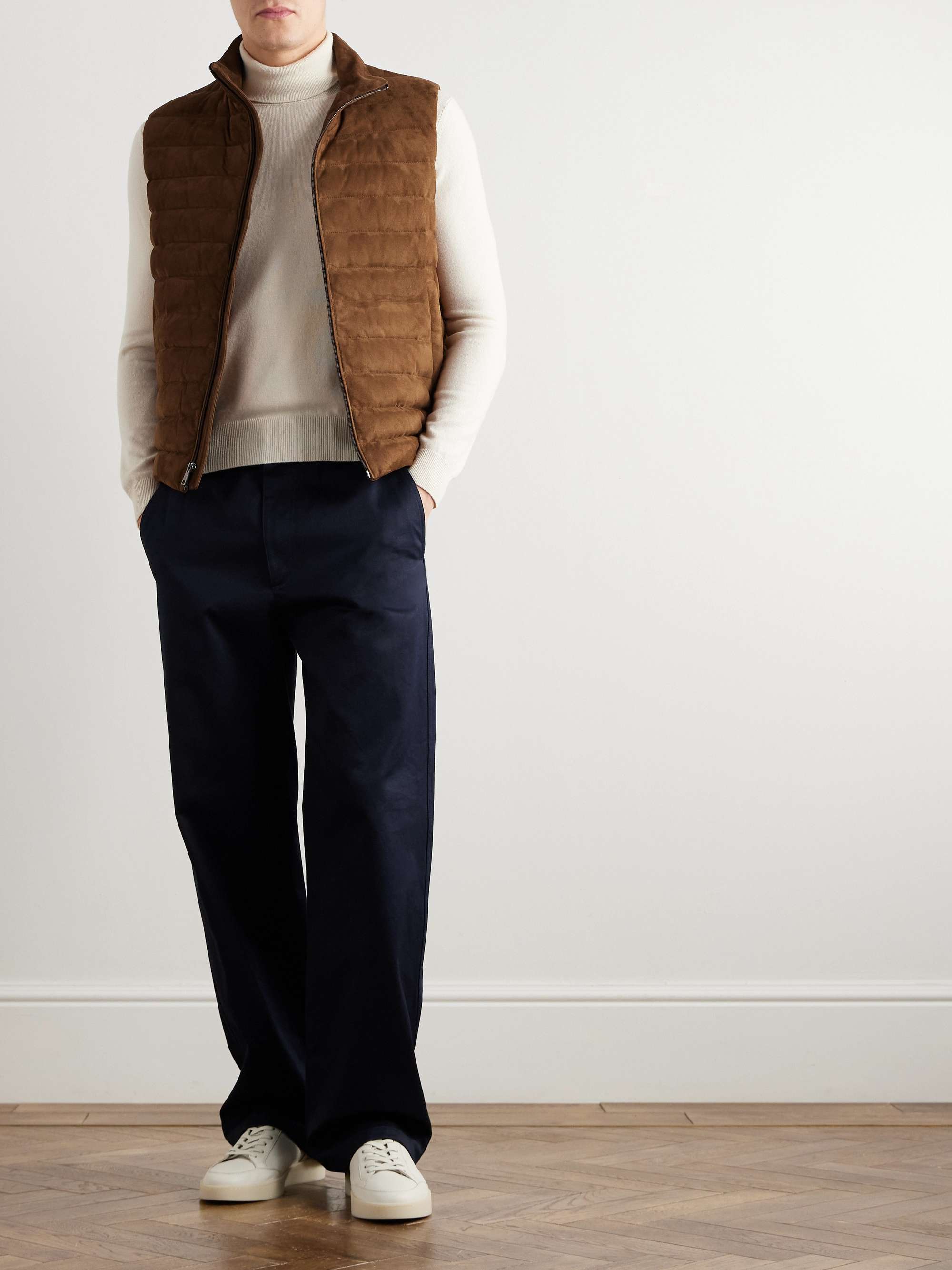 Hoffman Quilted Suede Down Gilet view