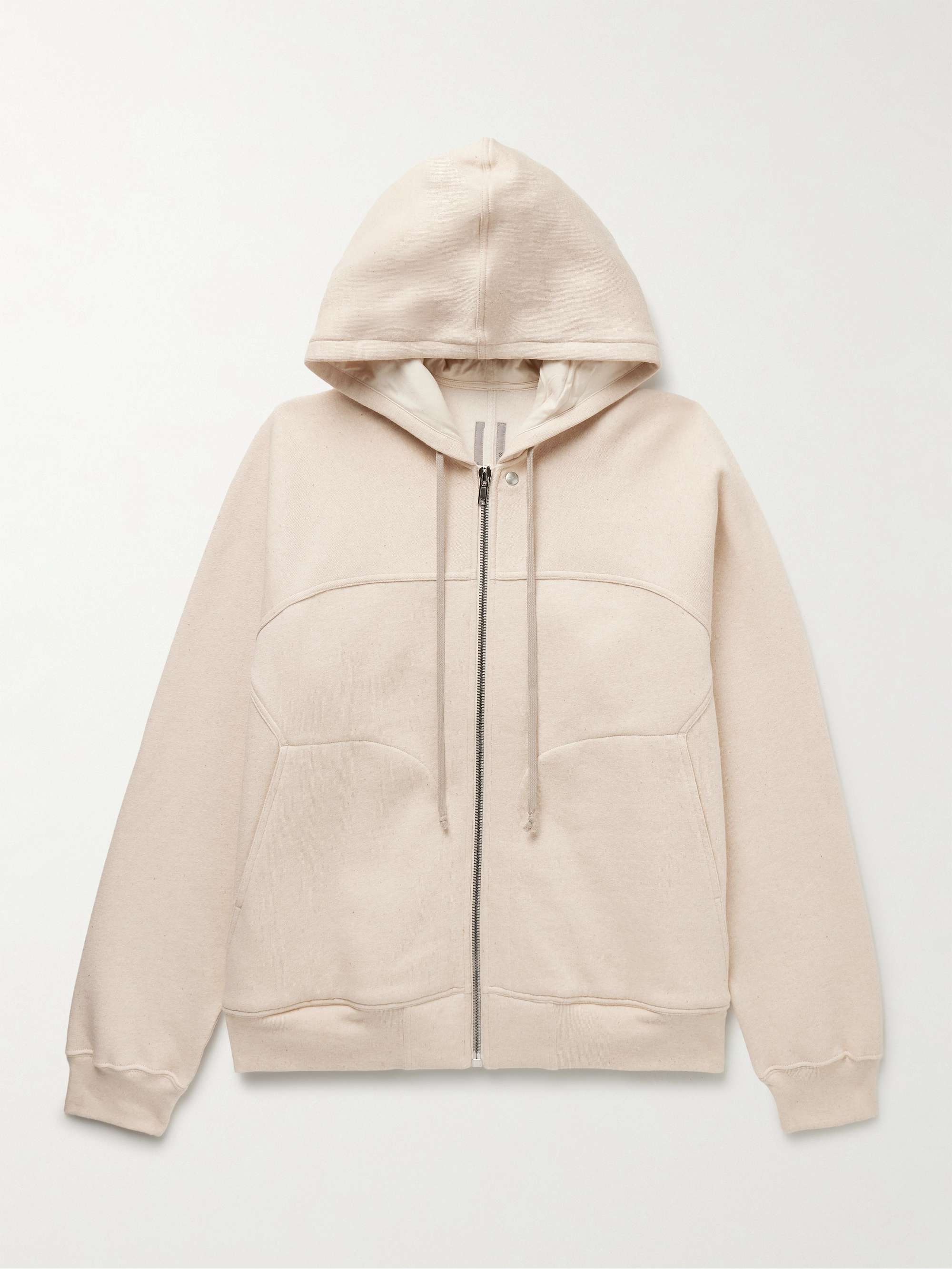 Panelled Cotton-Jersey Zip-Up Hoodie view