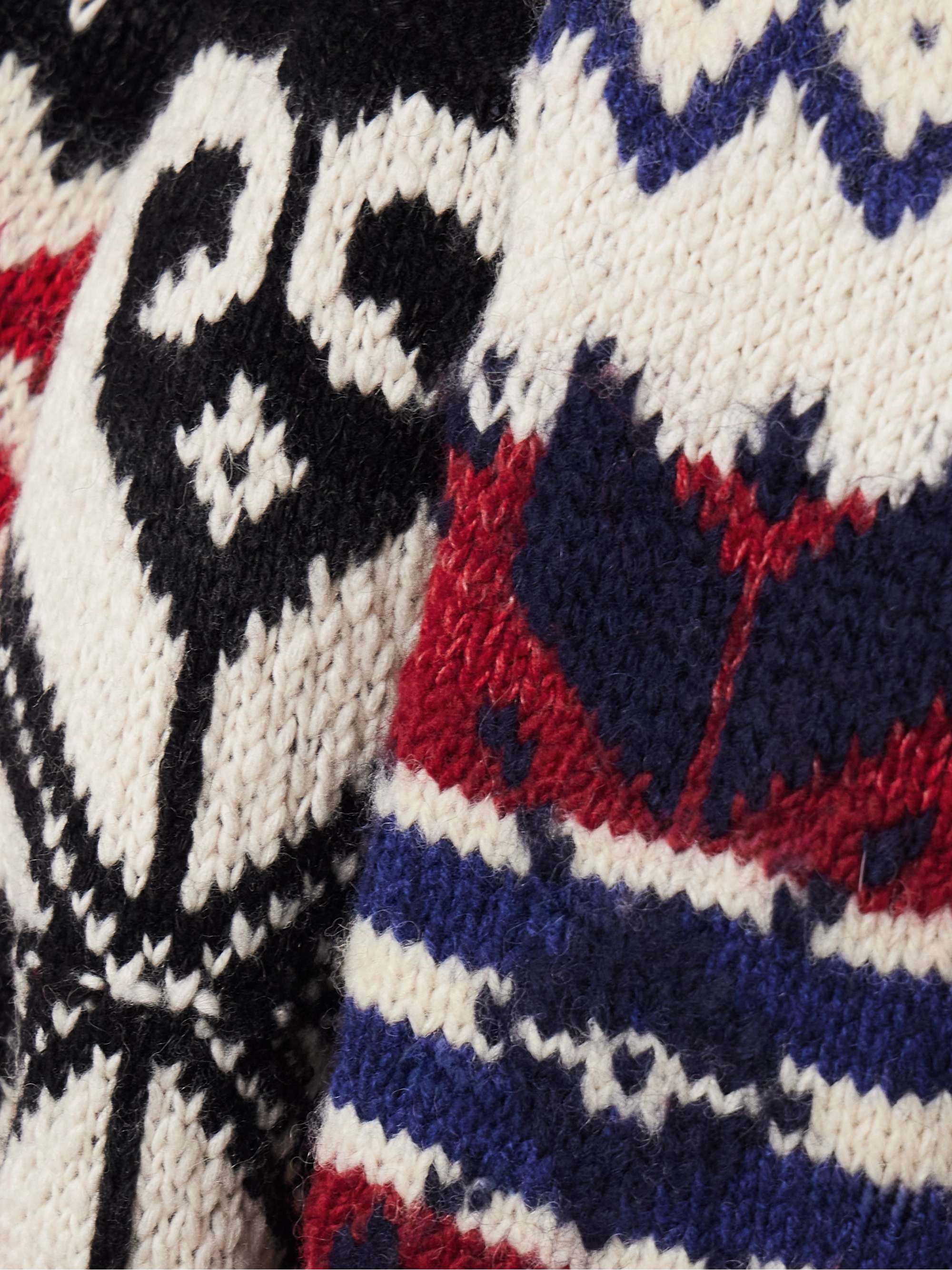 Belted Fair Isle wool-blend cardigan view