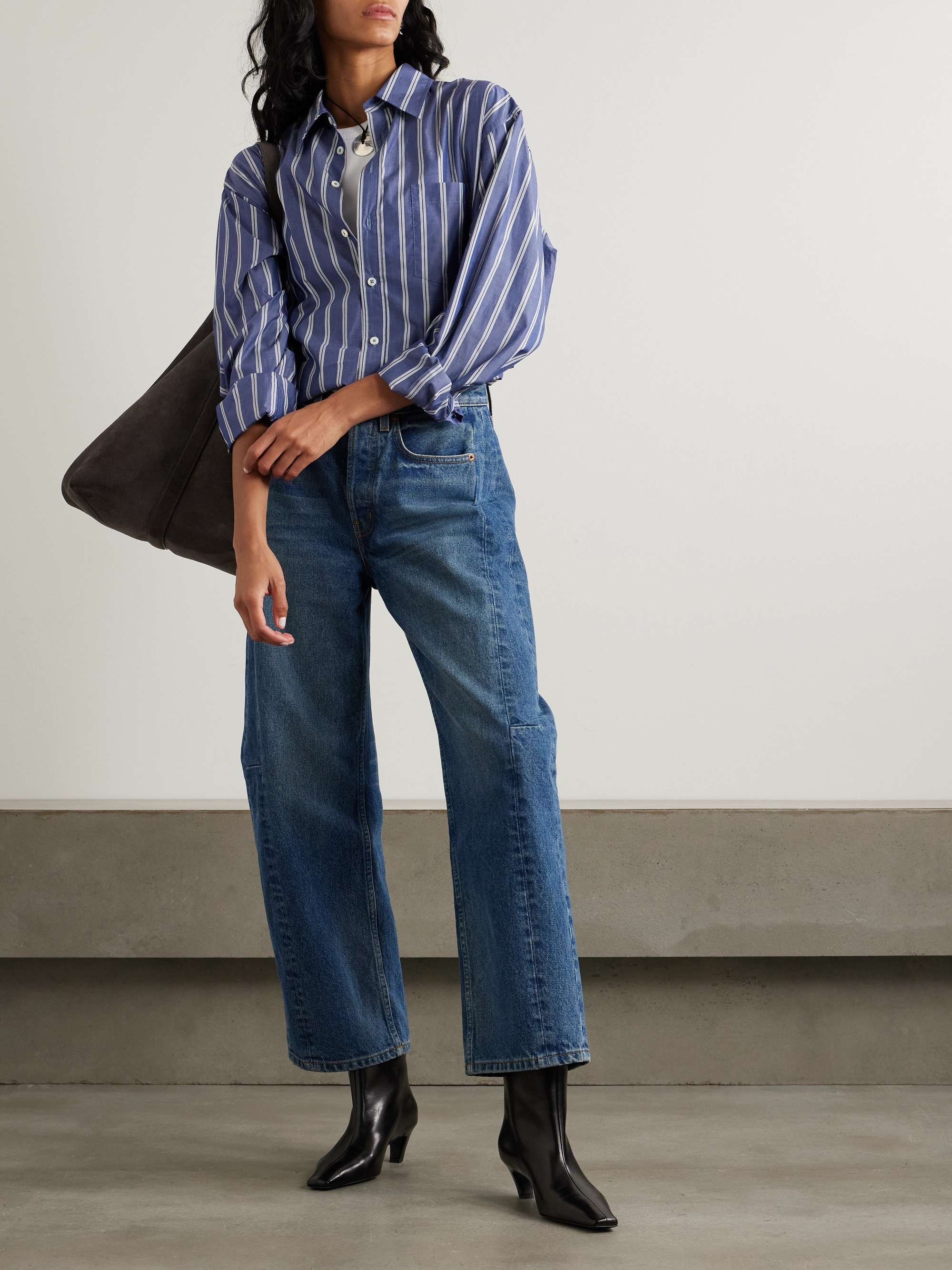 Nolan striped cotton-poplin shirt view