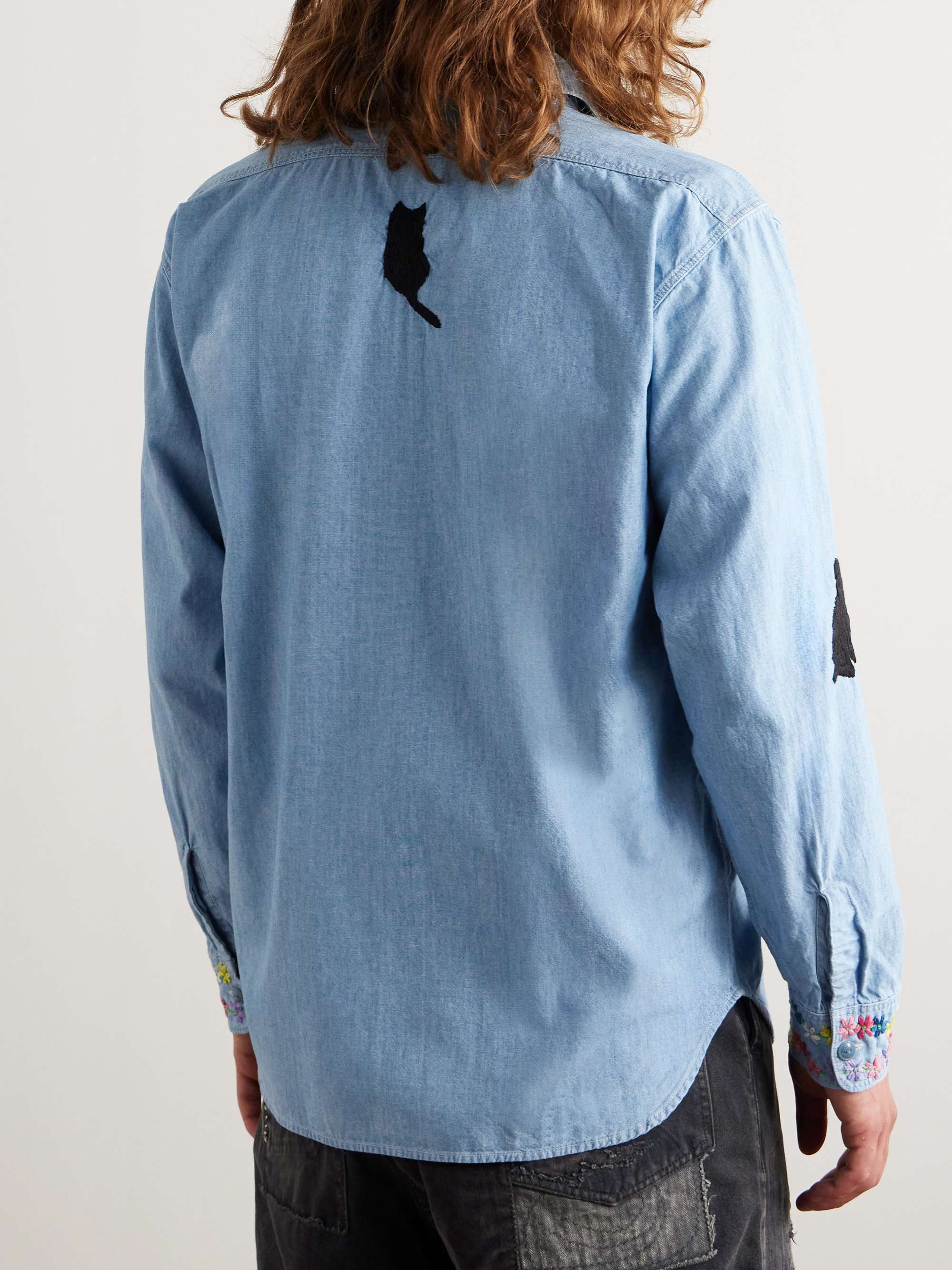 Embroidered Cotton-Chambray Shirt view