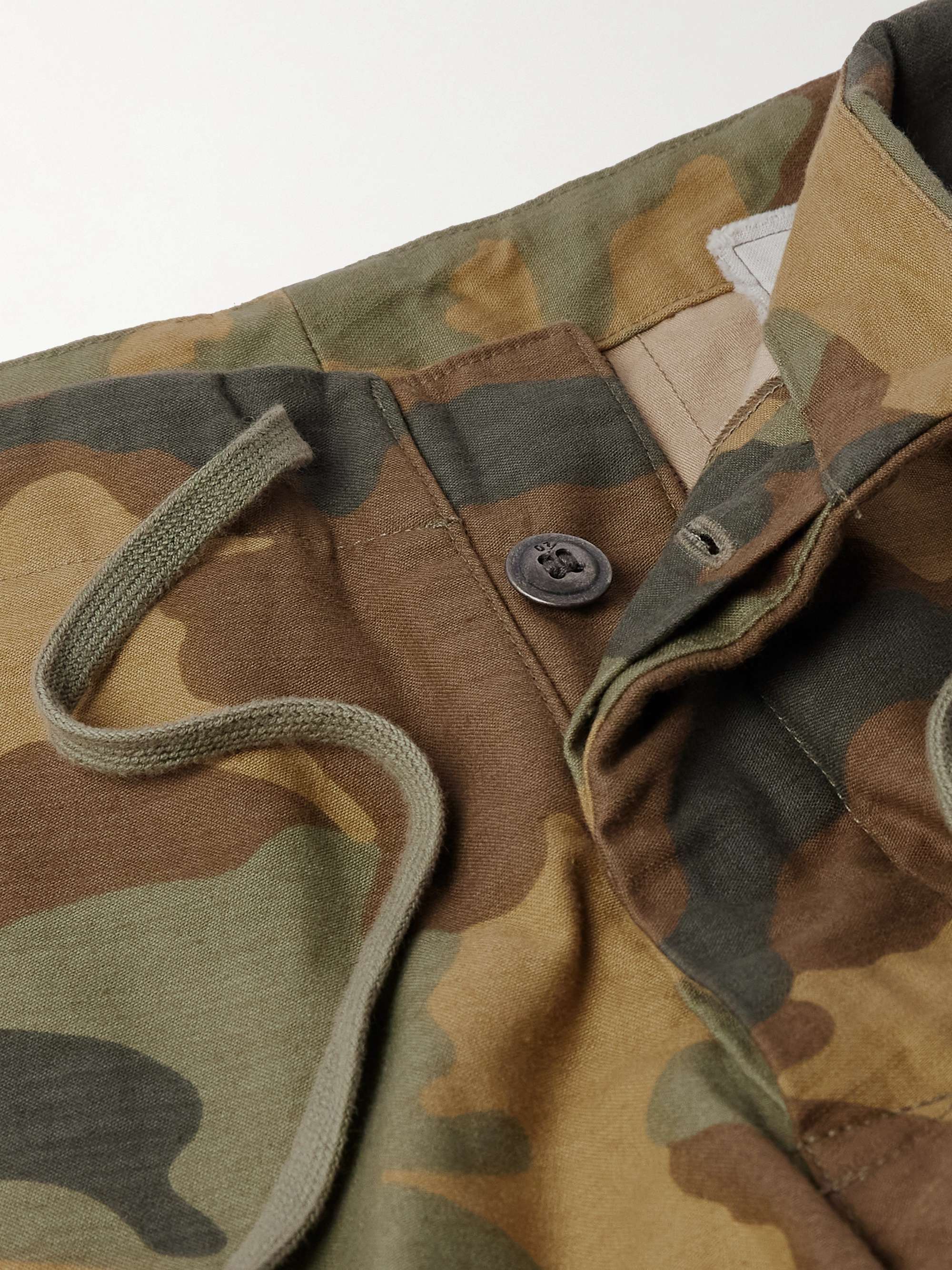Wide-Leg Camouflage Cotton Cargo Trousers view