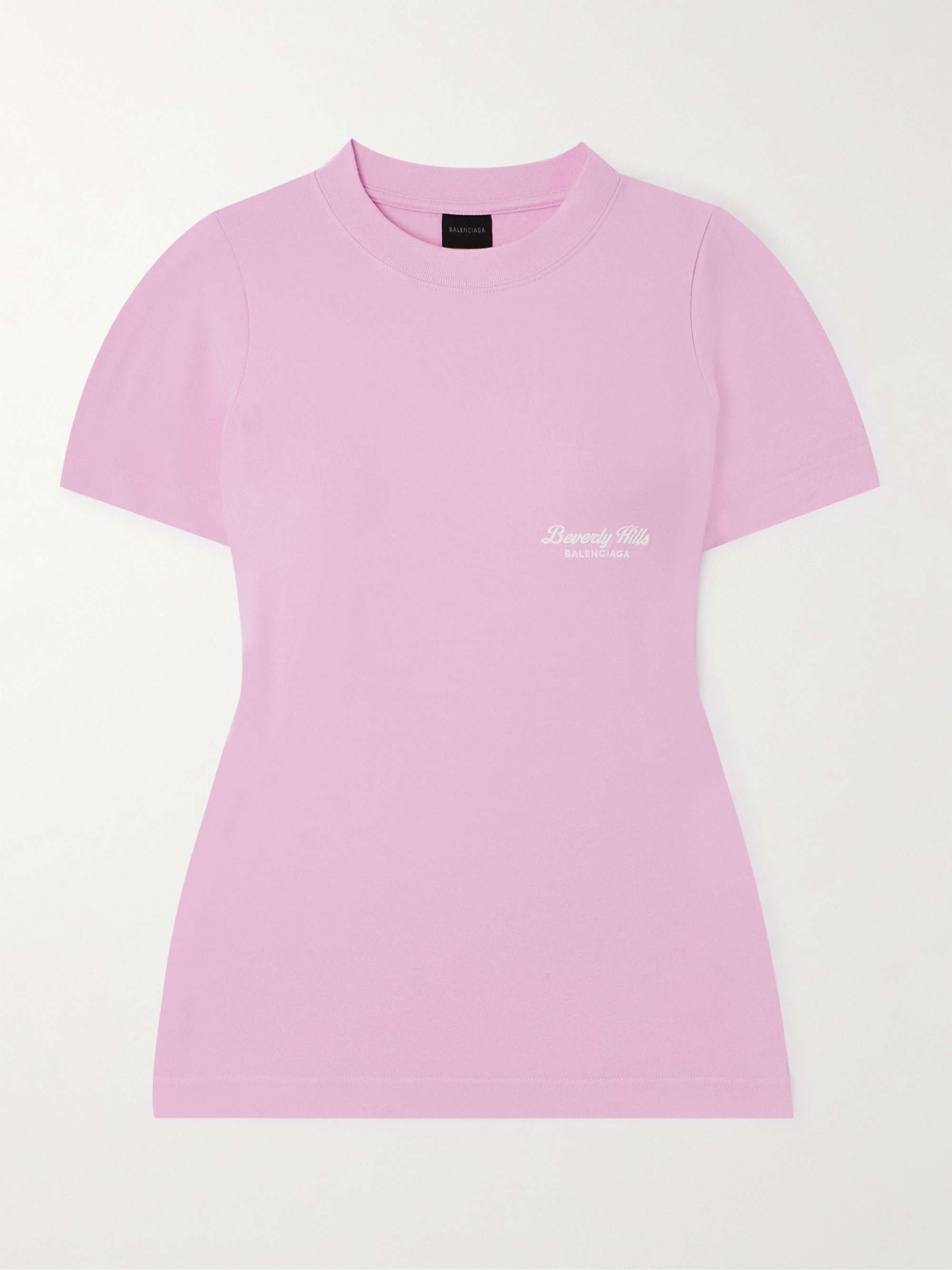 Embroidered stretch-cotton jersey T-shirt view