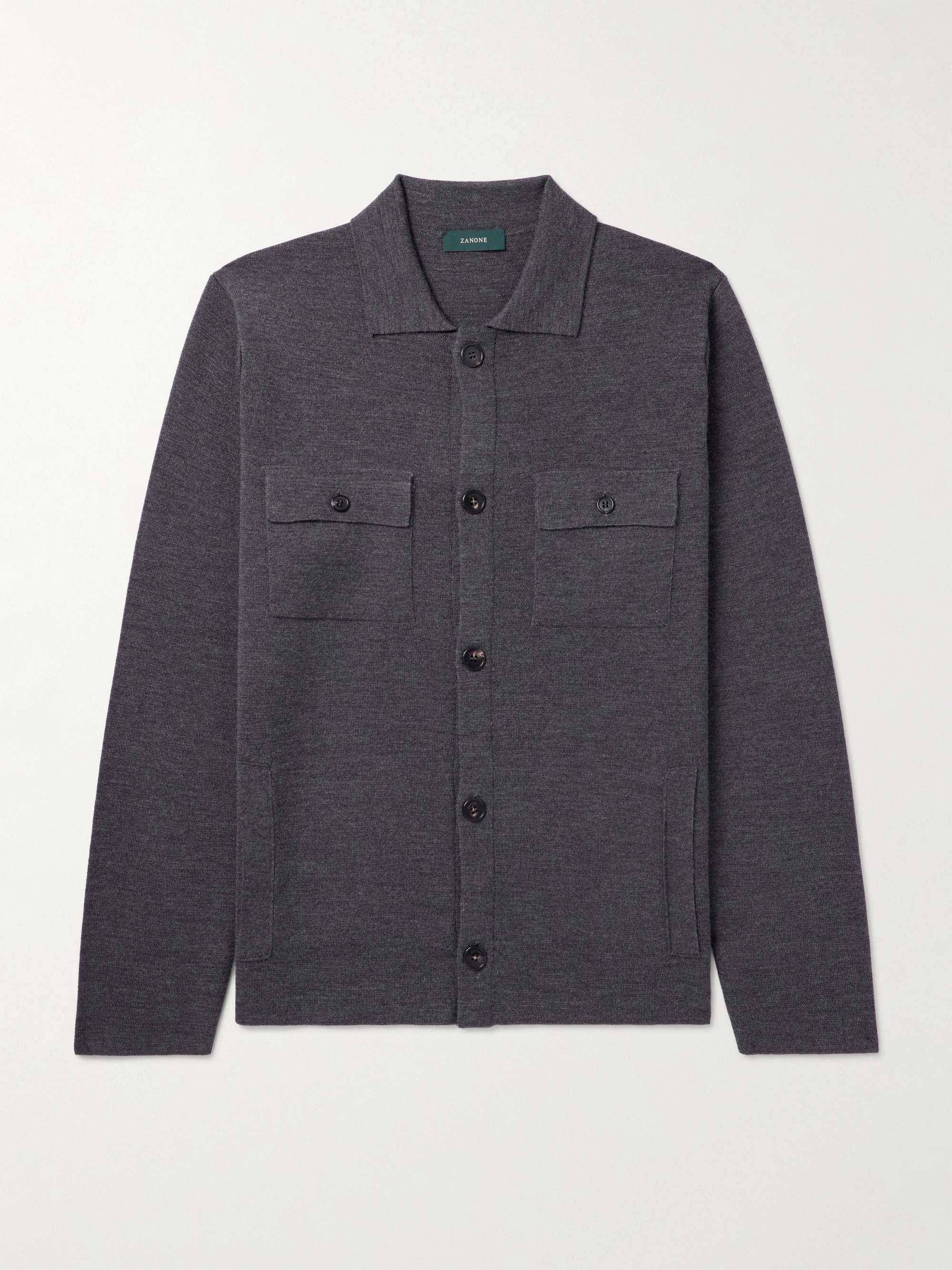 Slim-Fit Virgin Wool Overshirt view