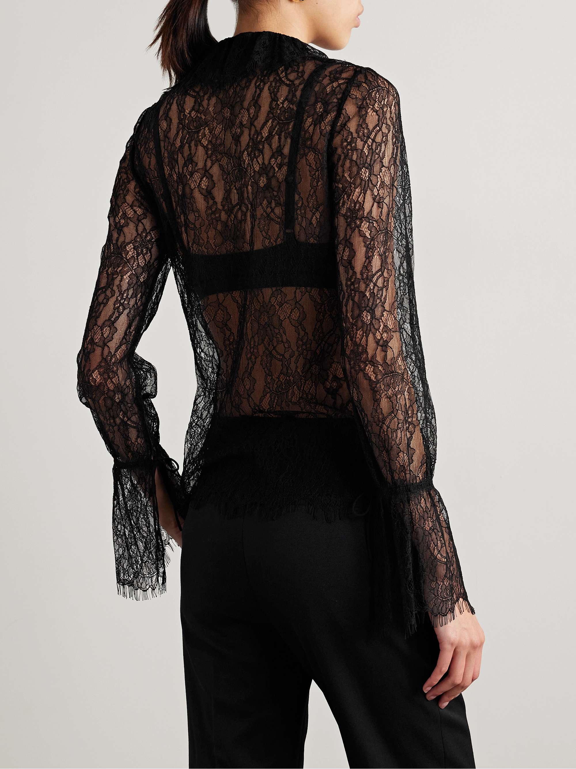 Cecily ruffled lace shirt view