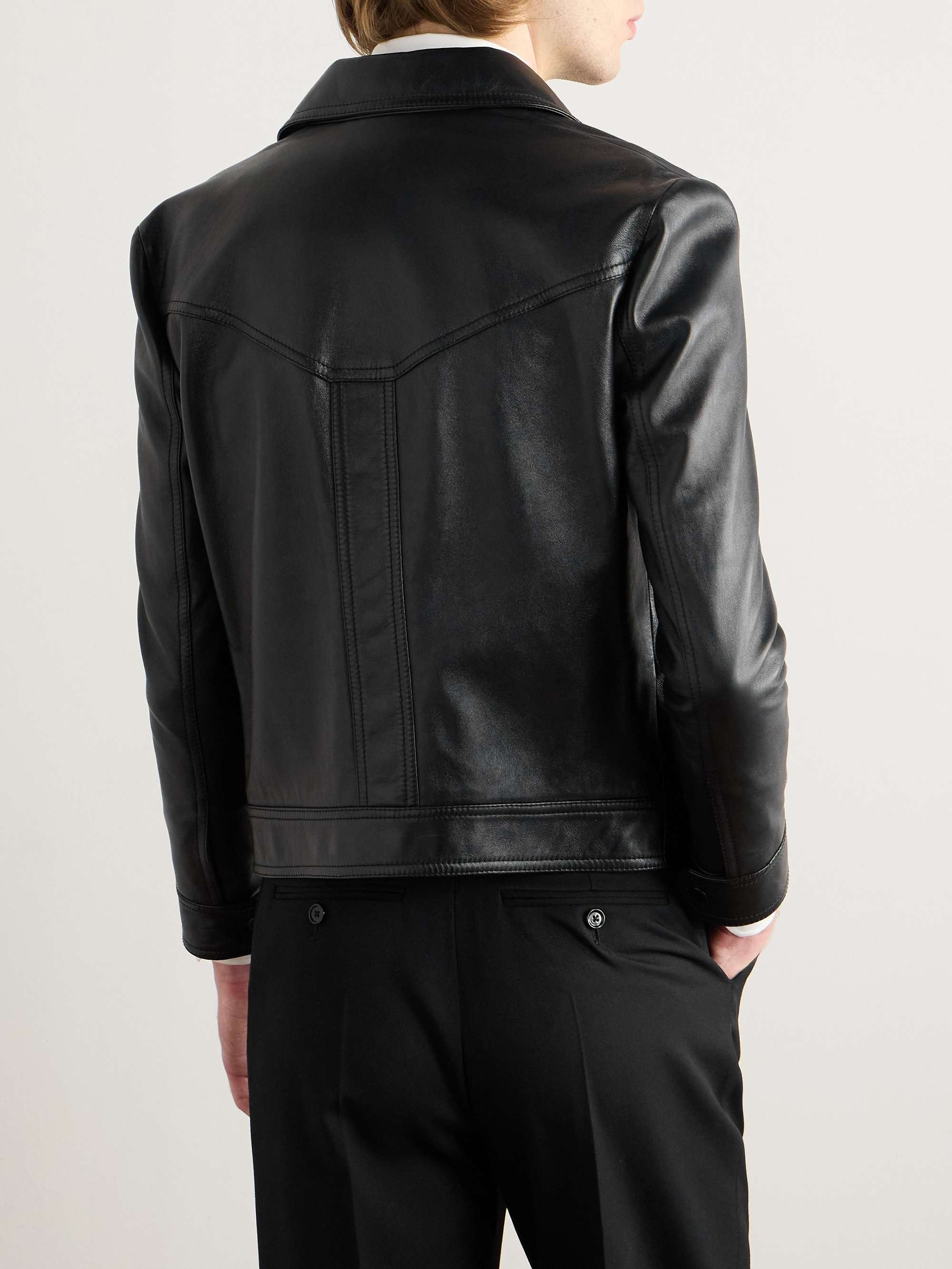 Panelled Leather Jacket view