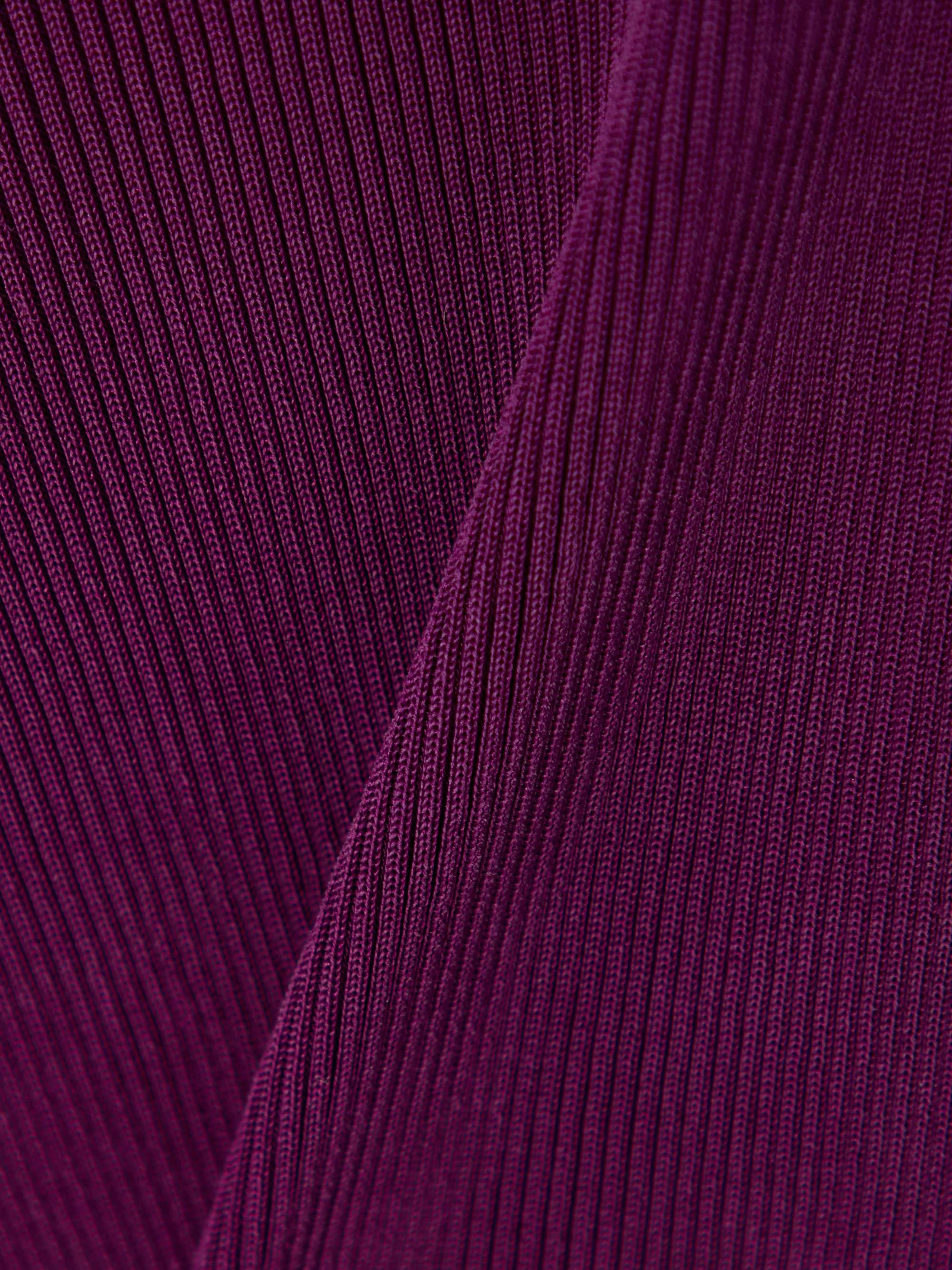 Lace-trimmed ribbed silk tank view