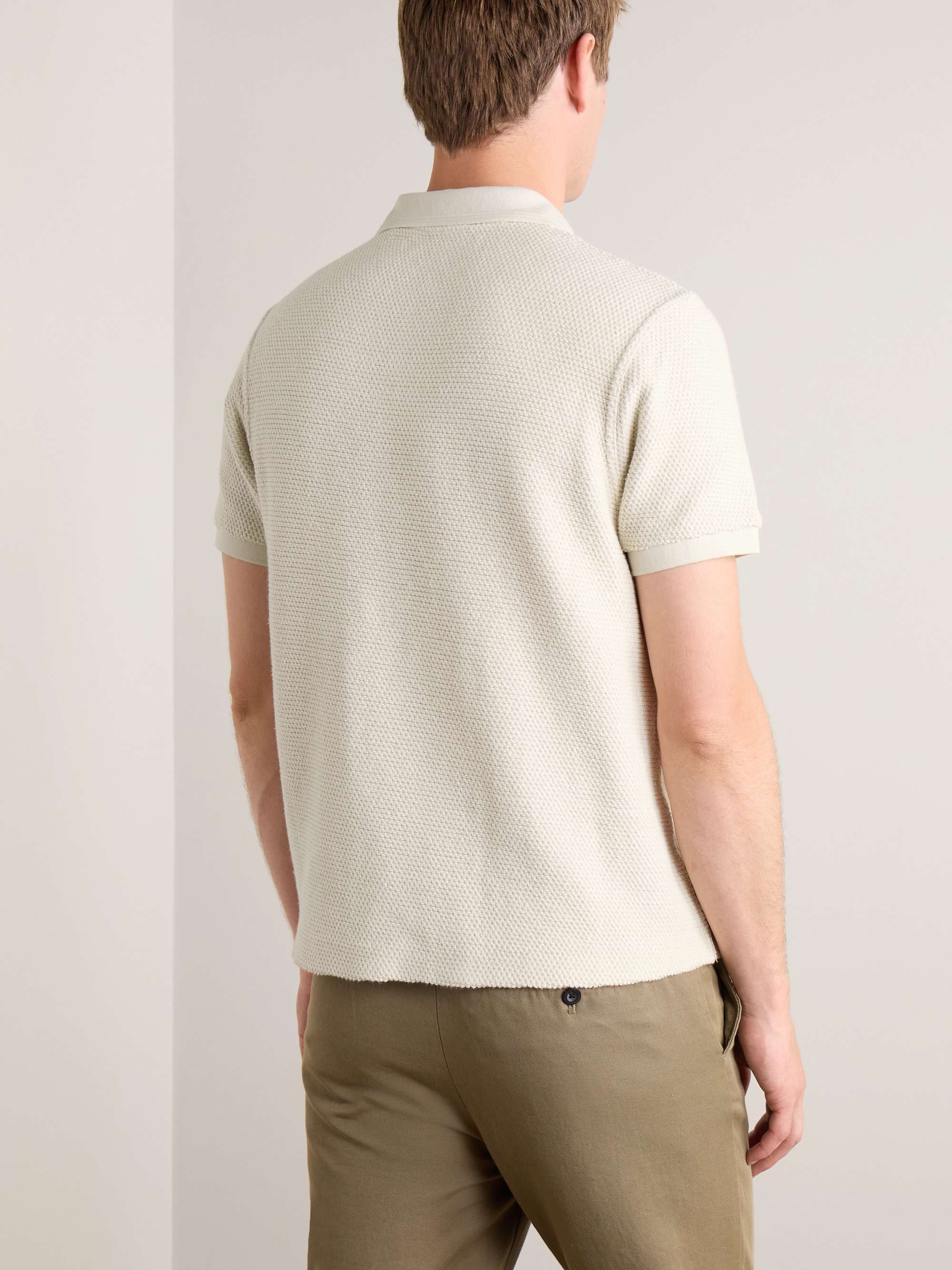 Golf Textured-Knit Organic Cotton Polo Shirt view