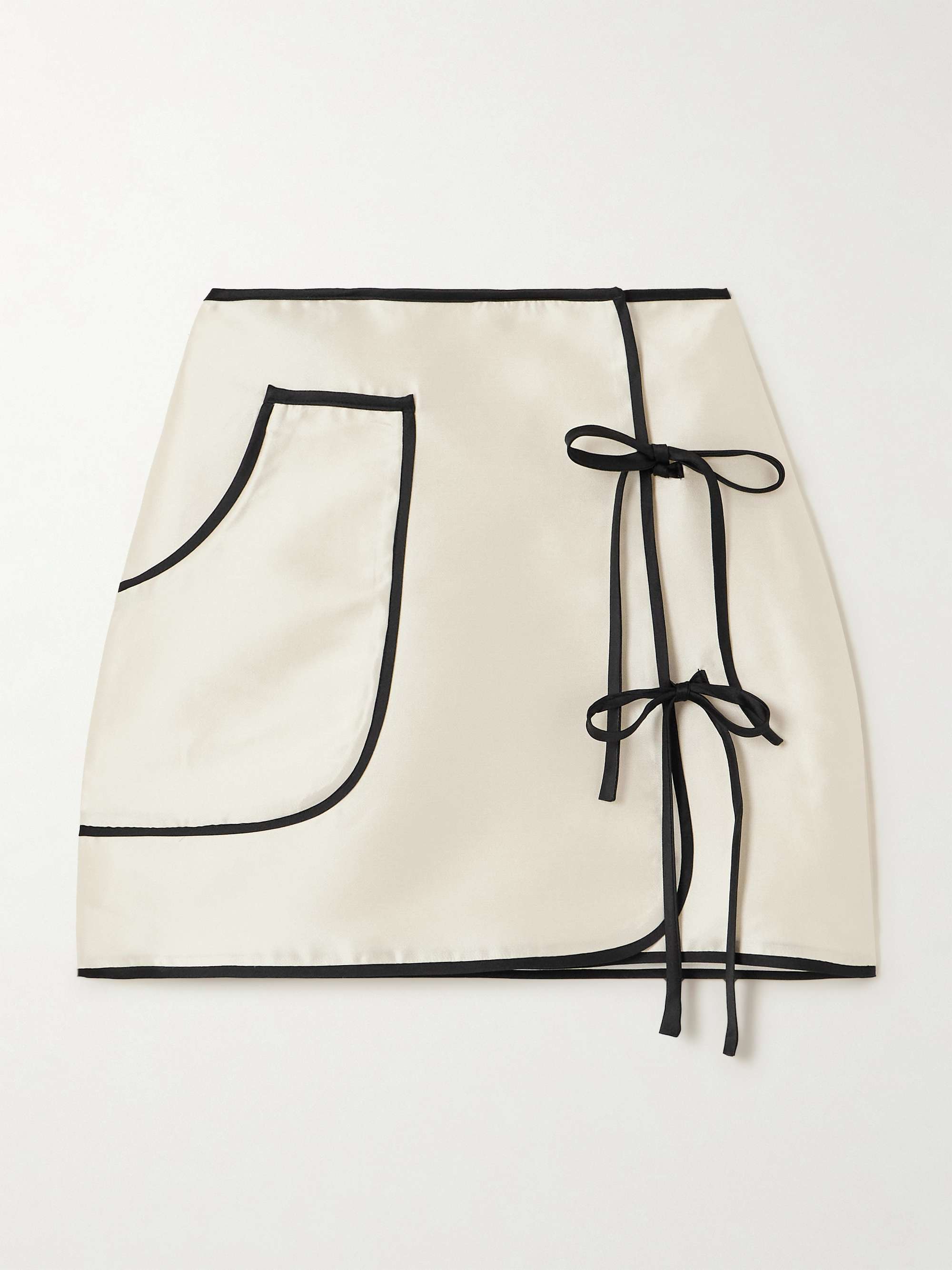Agnes wrap-effect tie-detailed faille mini skirt view