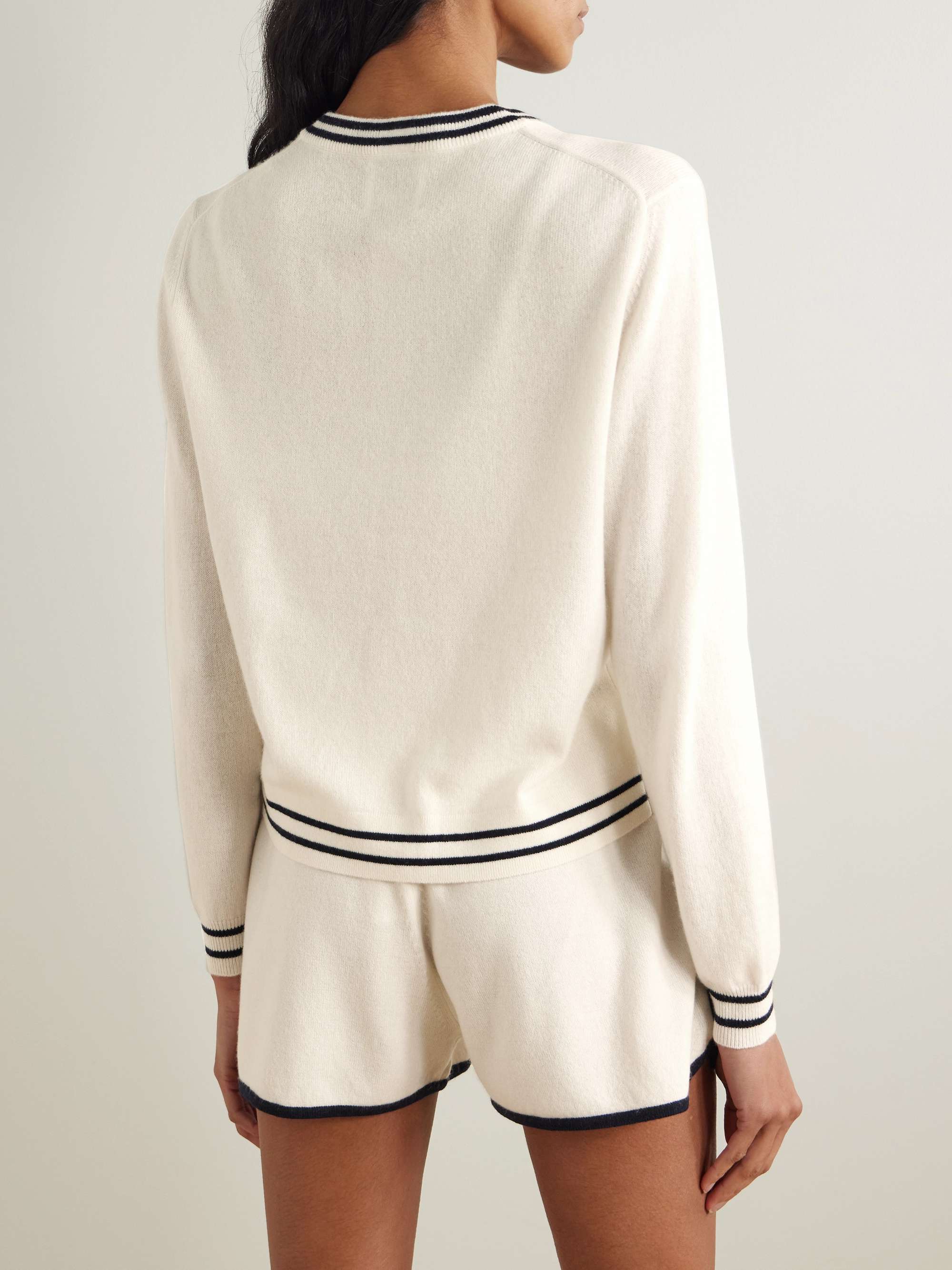 Striped cashmere cardigan view
