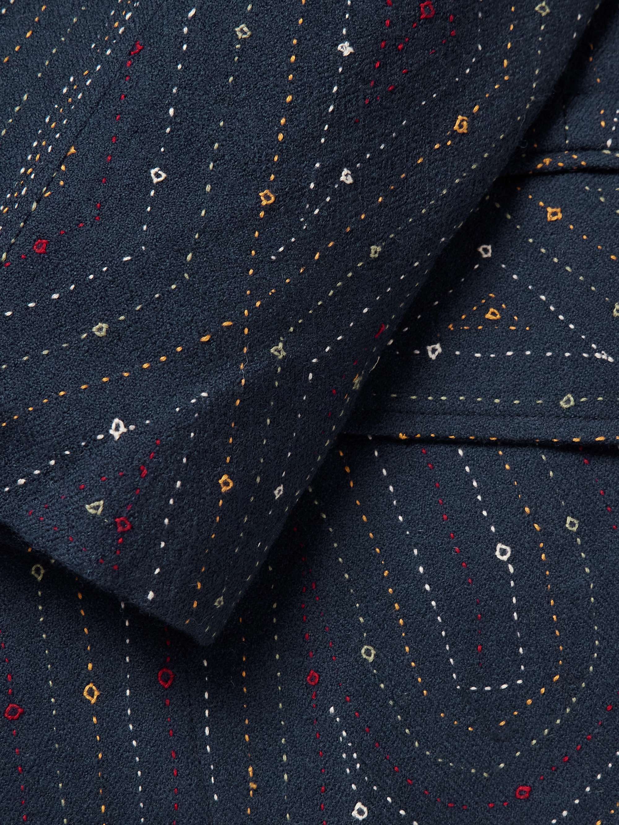 Double-Breasted Embroidered Wool Blazer view