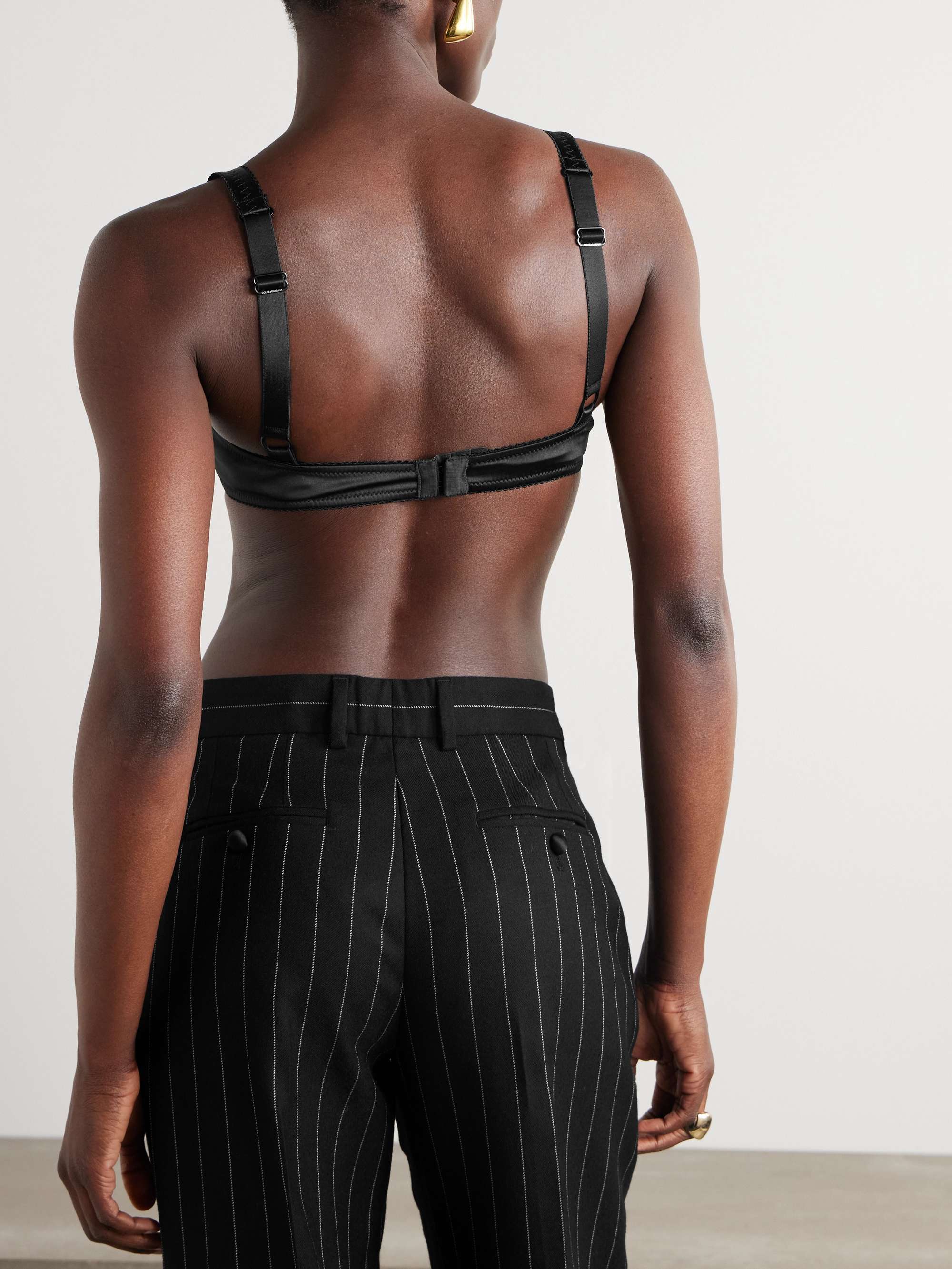Silk-blend satin cone bra view