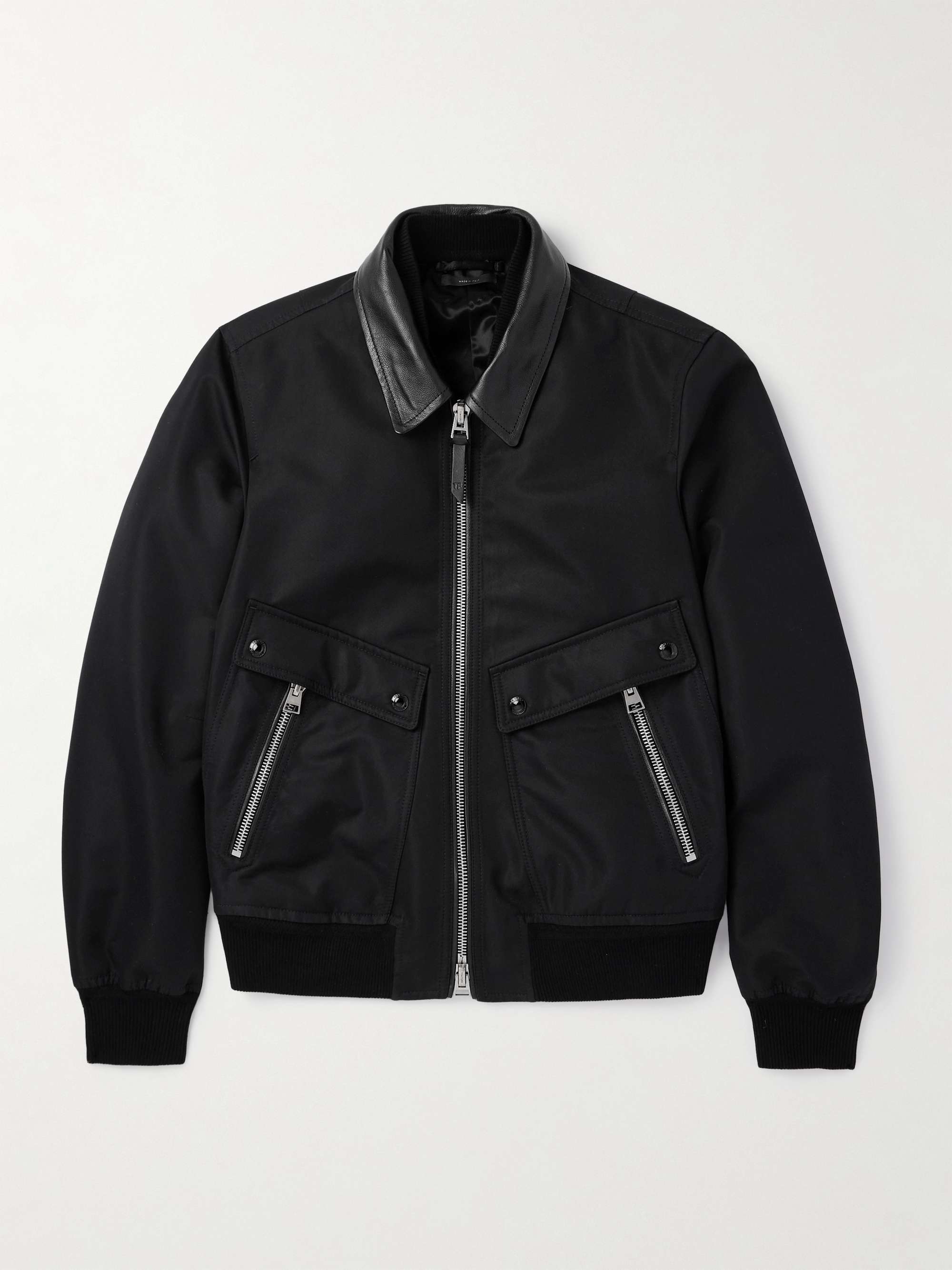 Coated Cotton-Canvas Bomber Jacket view