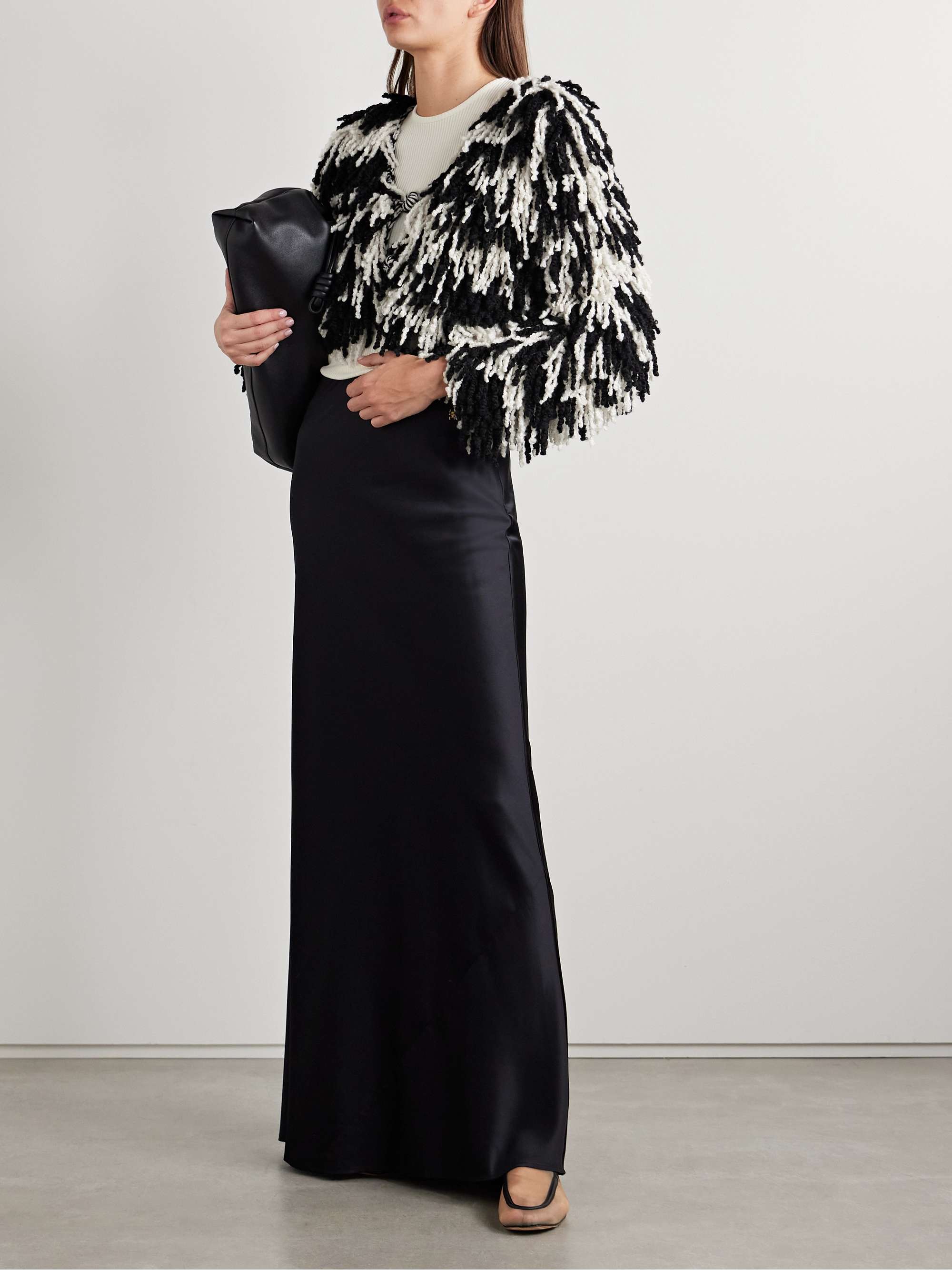 Shala cropped fringed cashmere cardigan view
