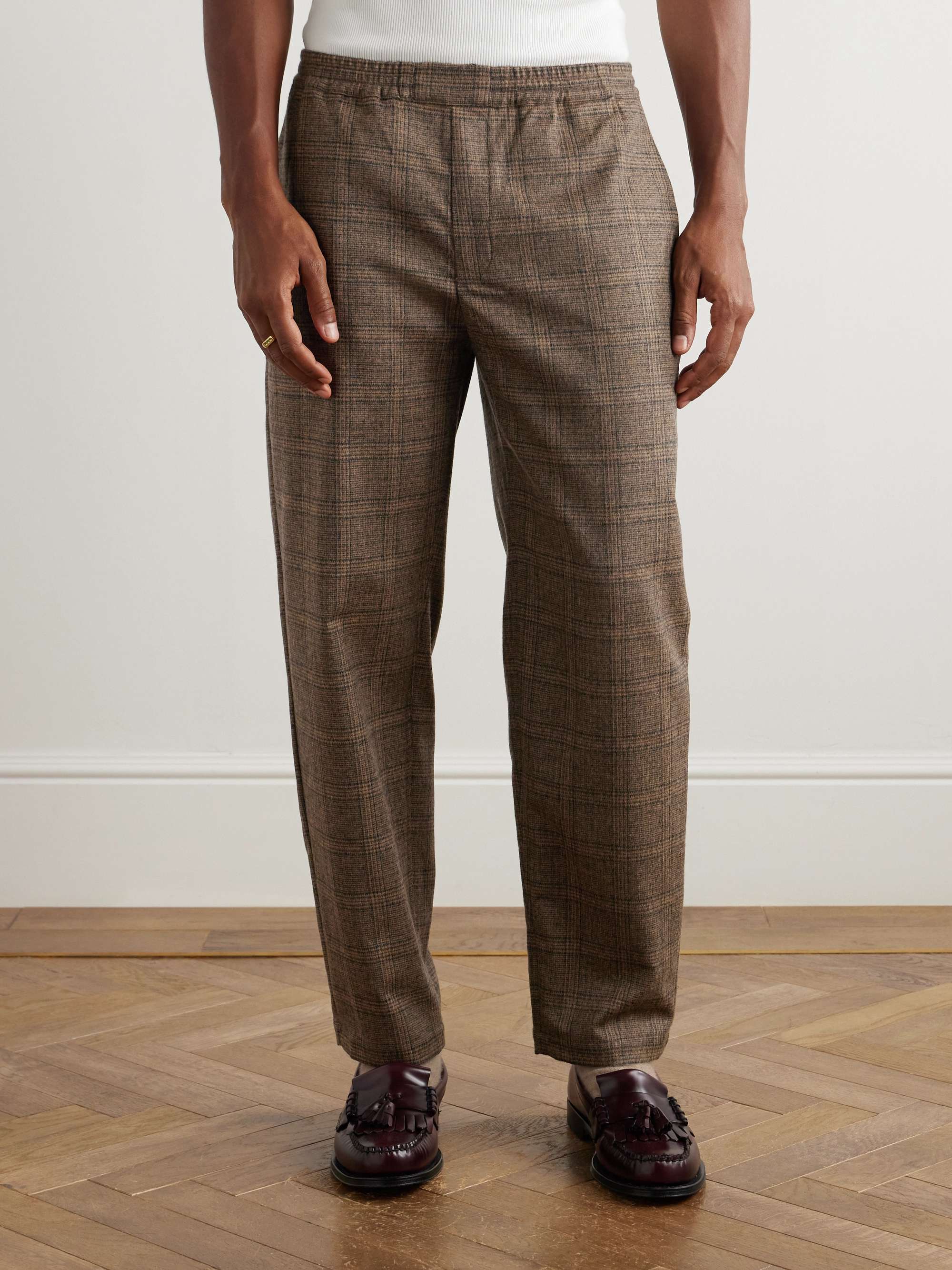 Banasa Tapered Checked Alpaca and Virgin Wool-Blend Suit Trousers view