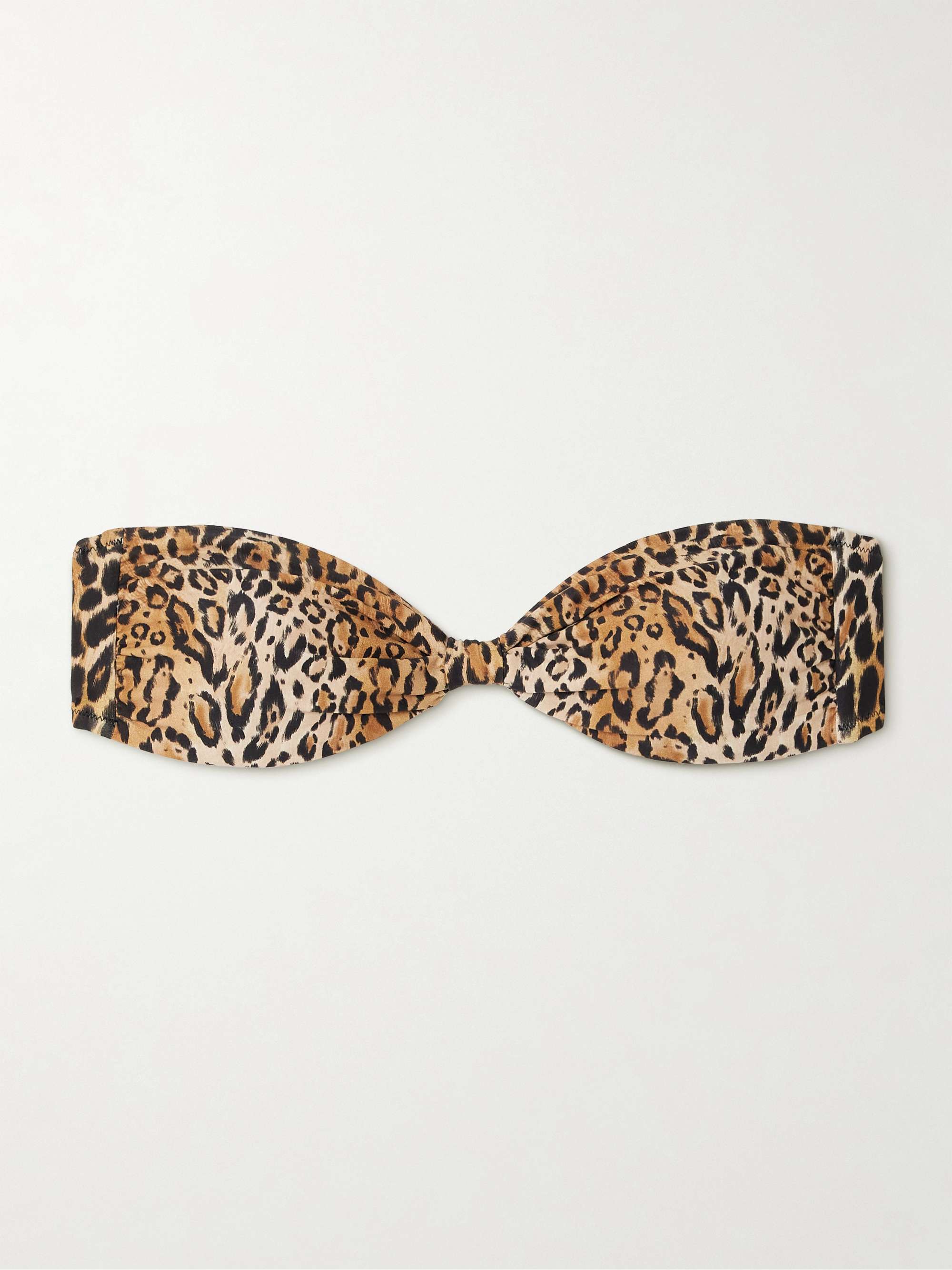 Catania gathered leopard-print bandeau bikini top view