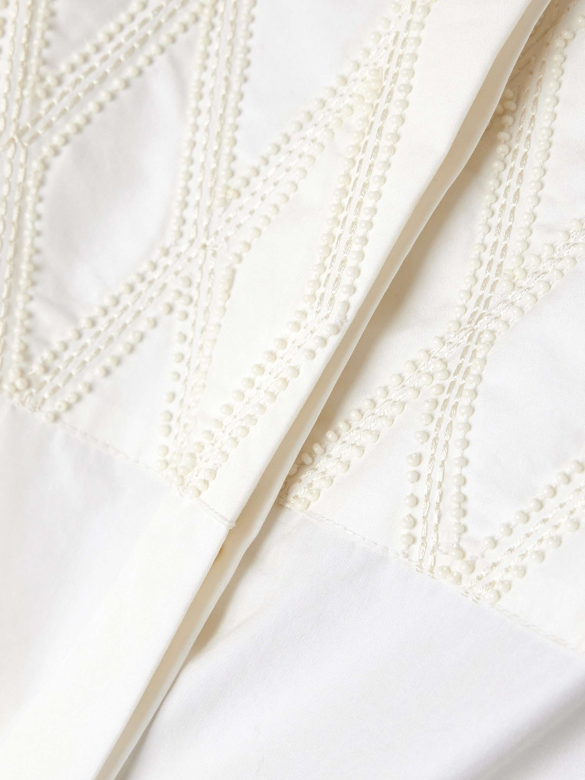 Cassandra bead-embellished embroidered cotton-blend poplin shirt view