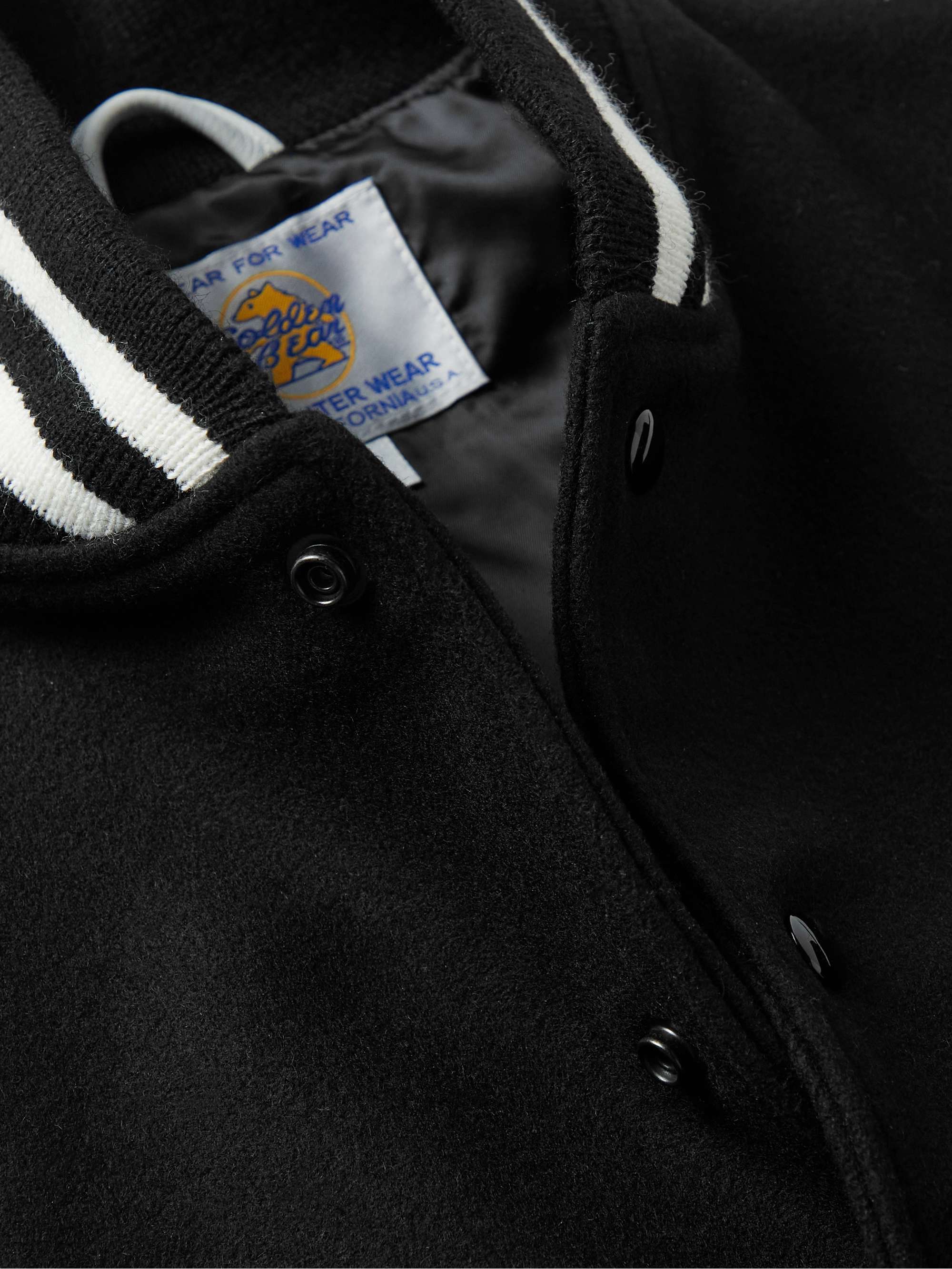 The Hayes Leather-Panelled Wool-Blend Varsity Jacket view