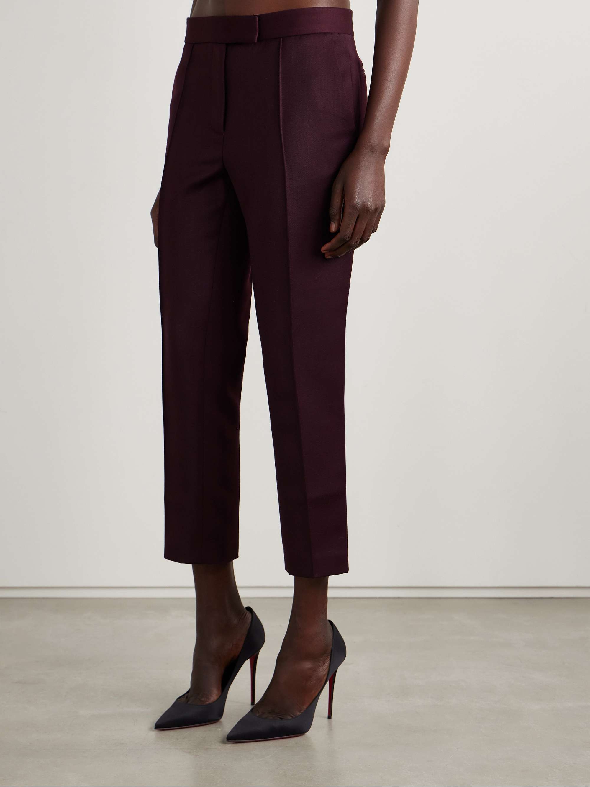 Cropped woven slim-leg pants view