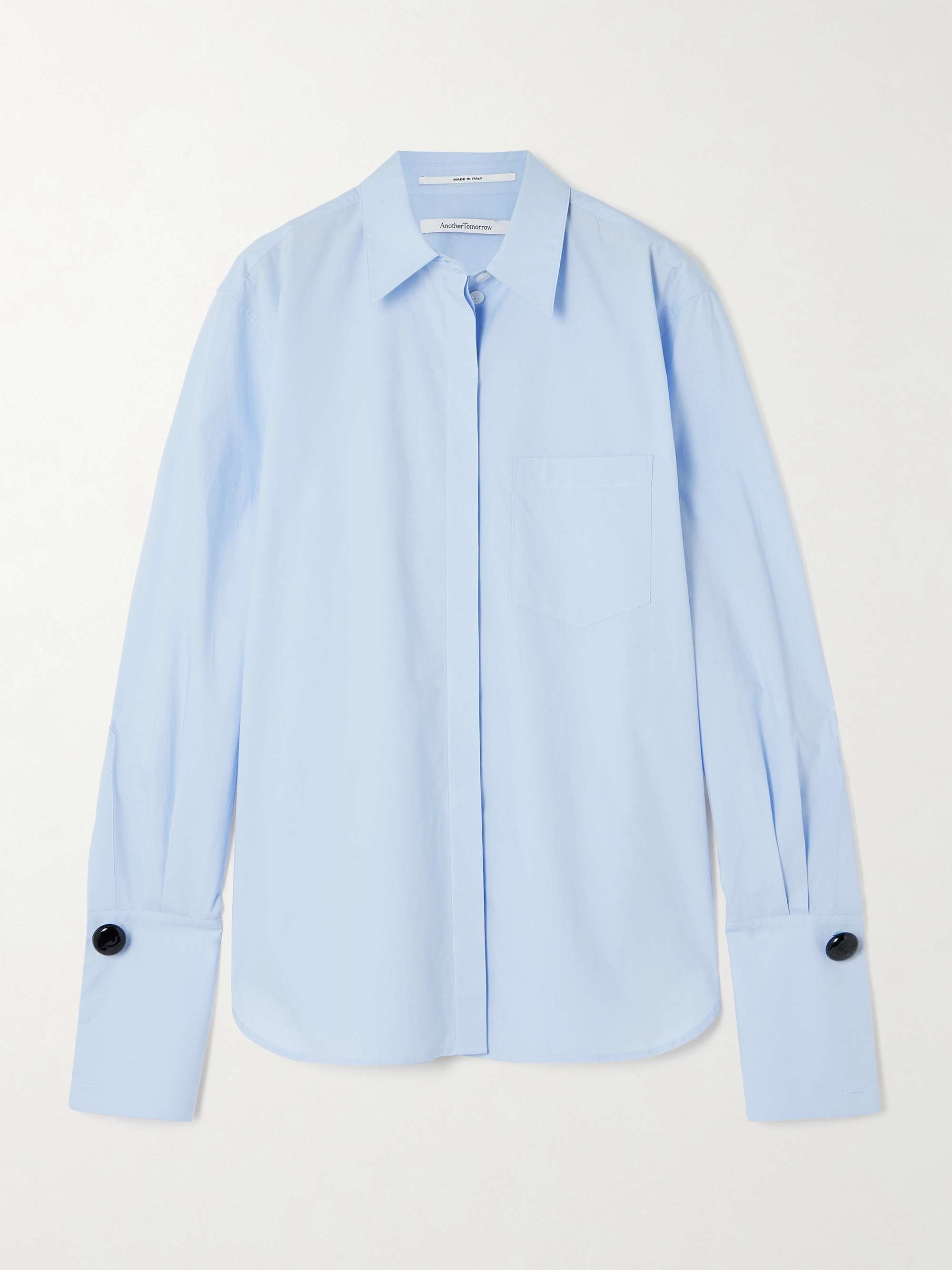 Embellished organic cotton-poplin shirt view