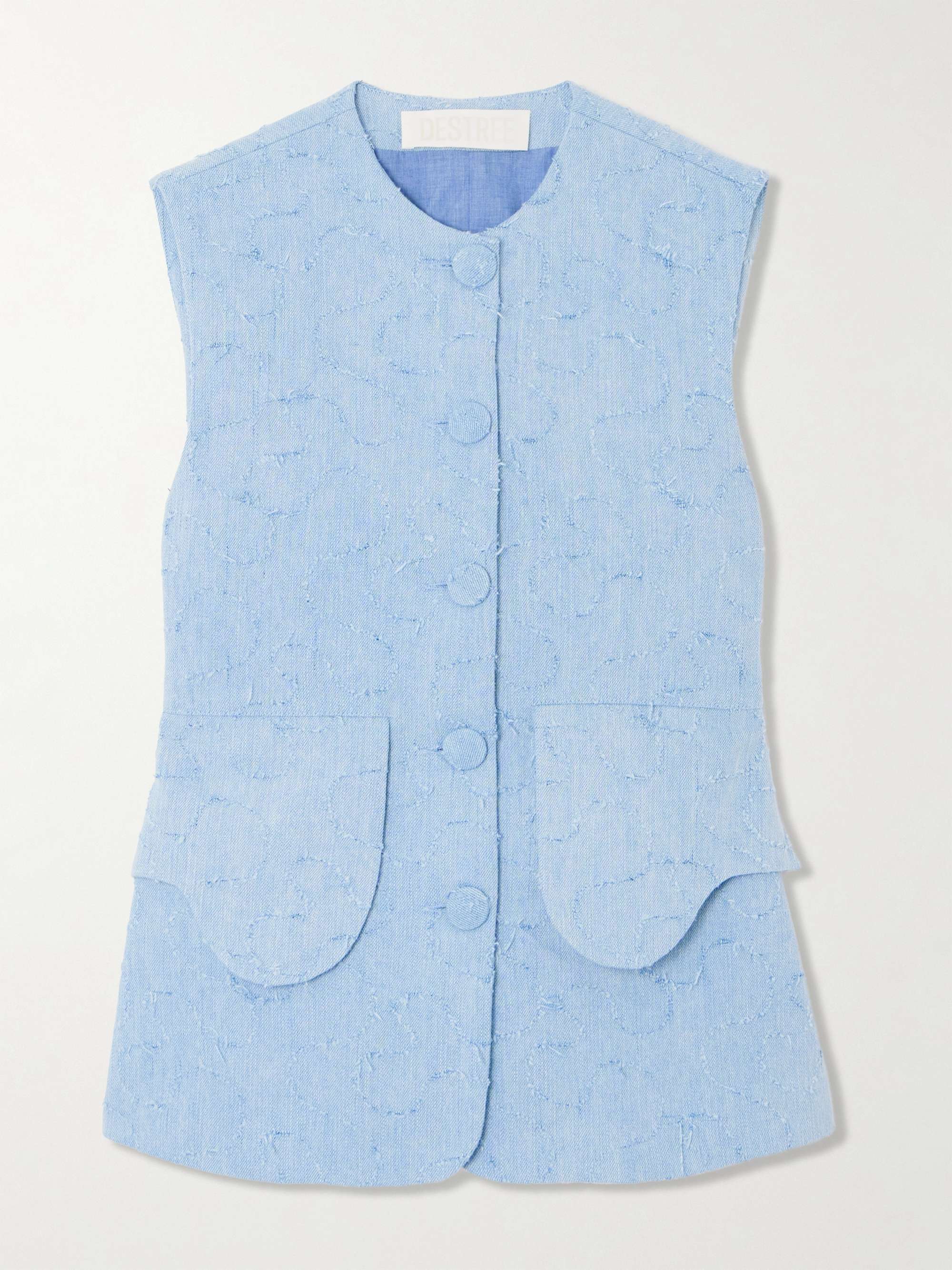 Marianne frayed denim vest view