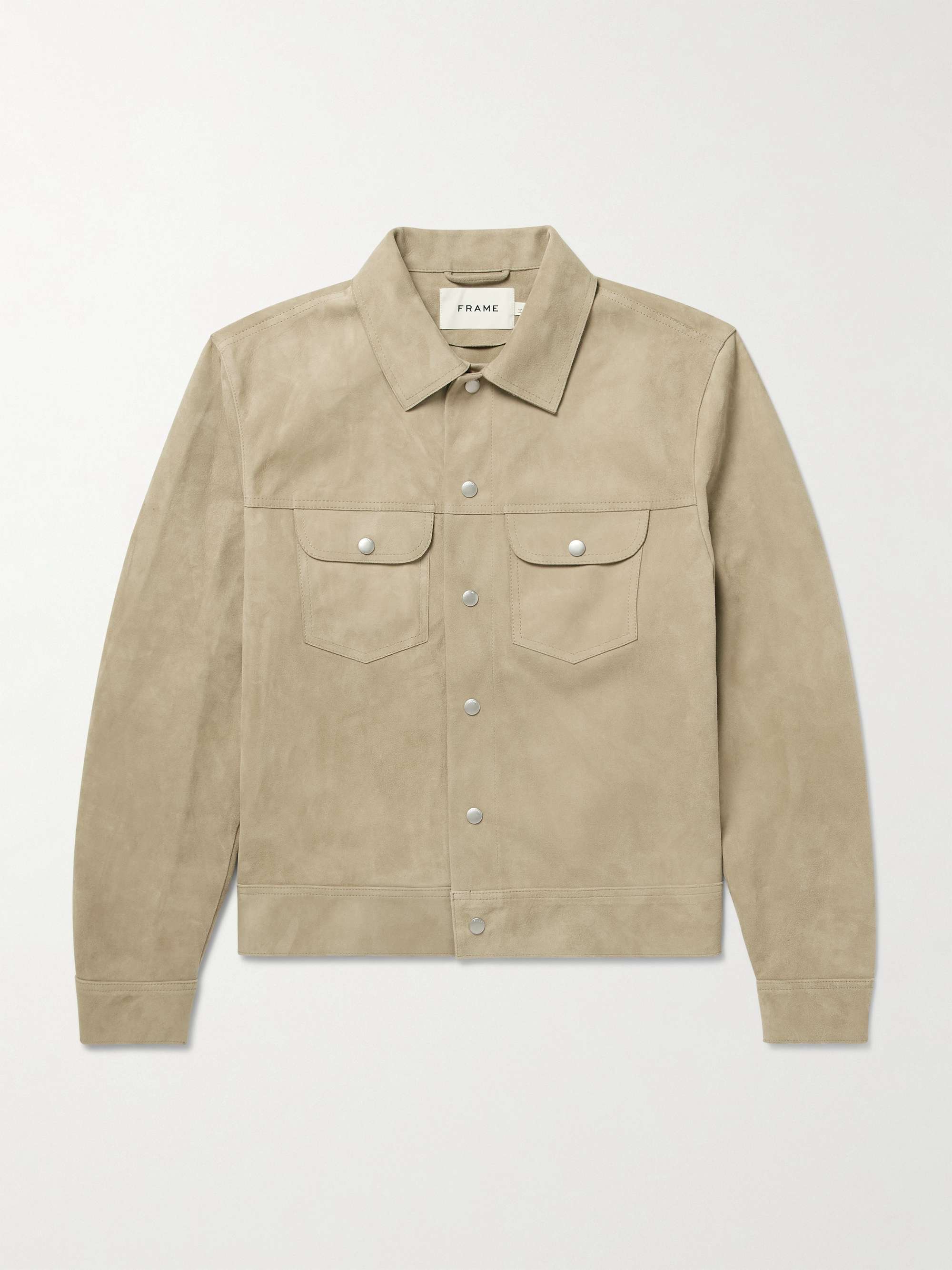Slim-Fit Suede Trucker Jacket view