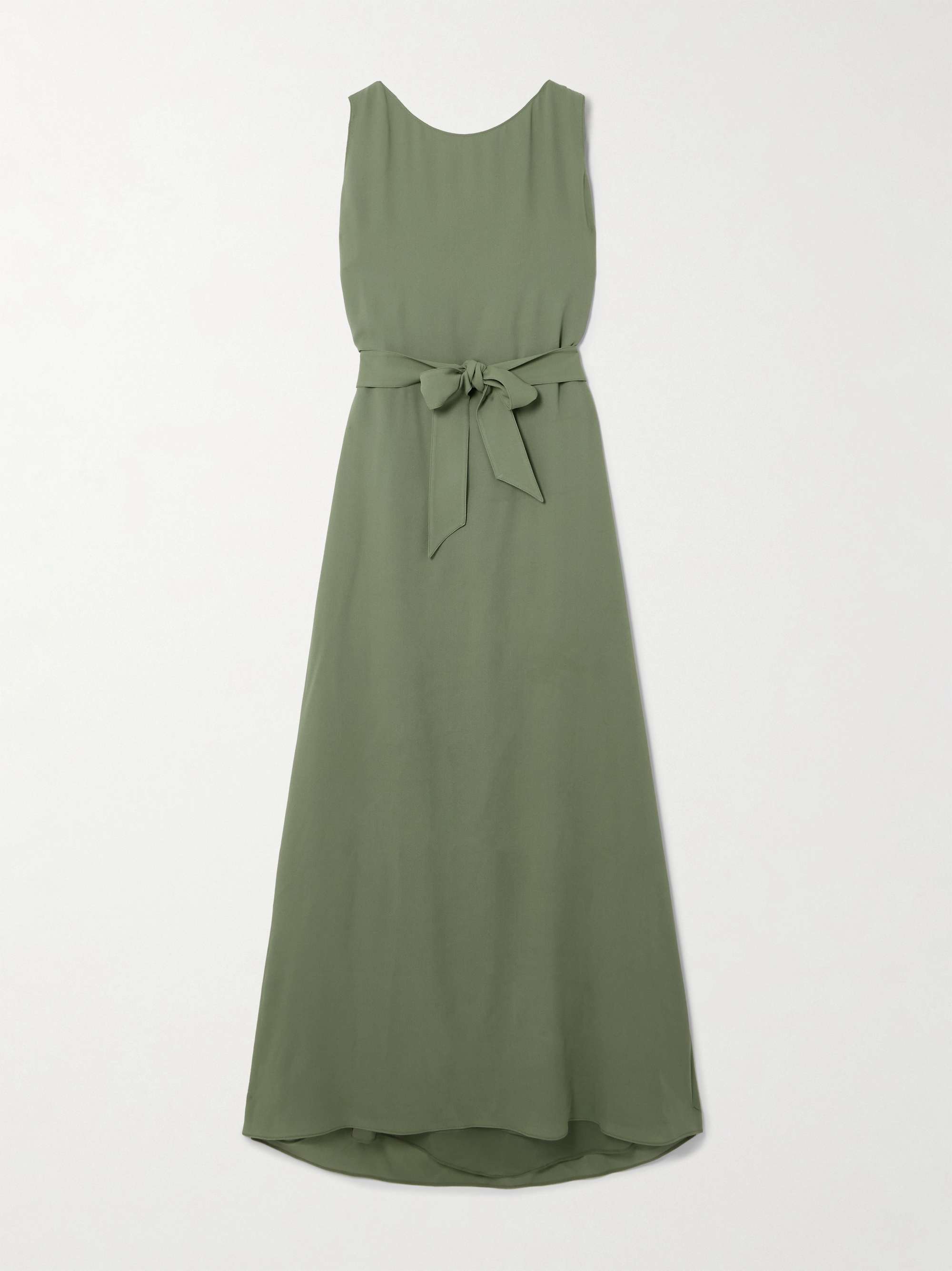 Belted silk-crepe maxi dress view