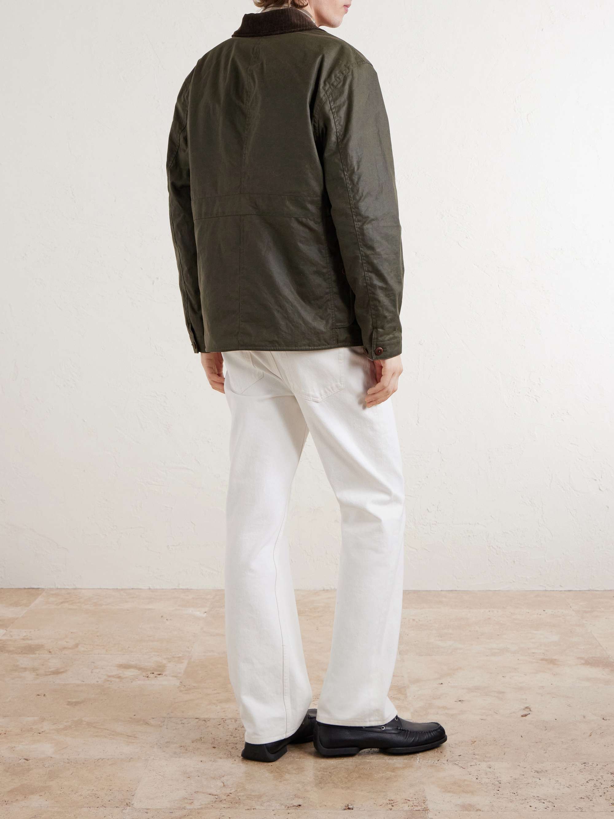 Polo Country Corduroy and Leather-Trimmed Waxed Cotton-Canvas Field Jacket view