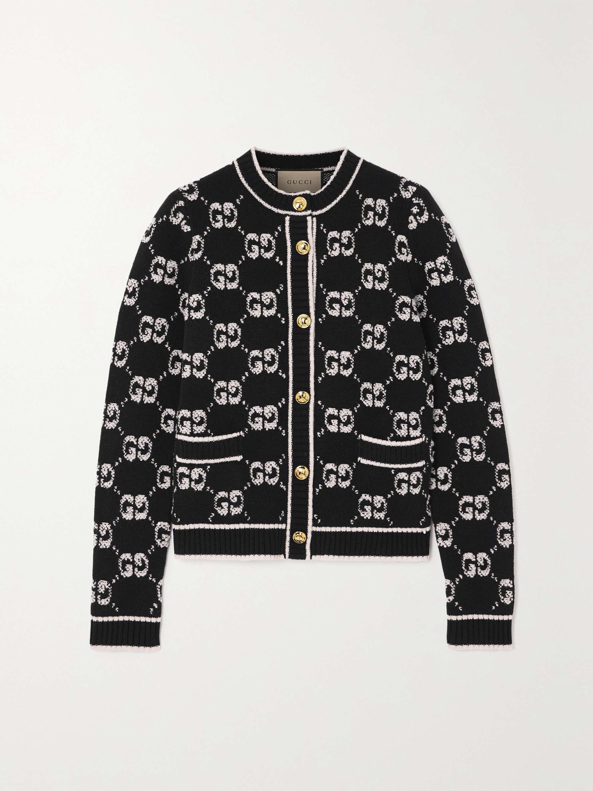 Jacquard-knit wool-bouclé cardigan view