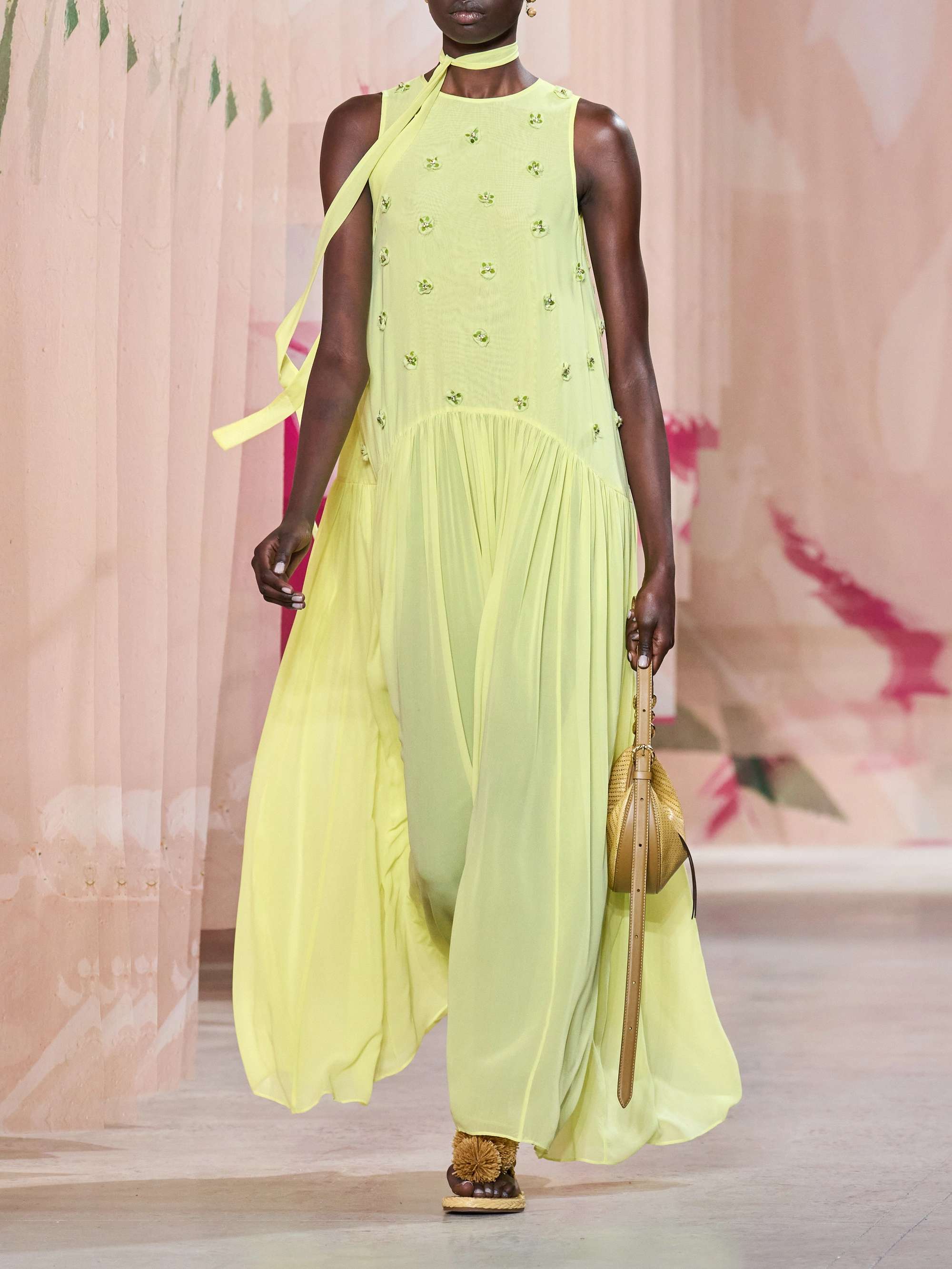 Eleni belted embellished silk-georgette maxi dress view