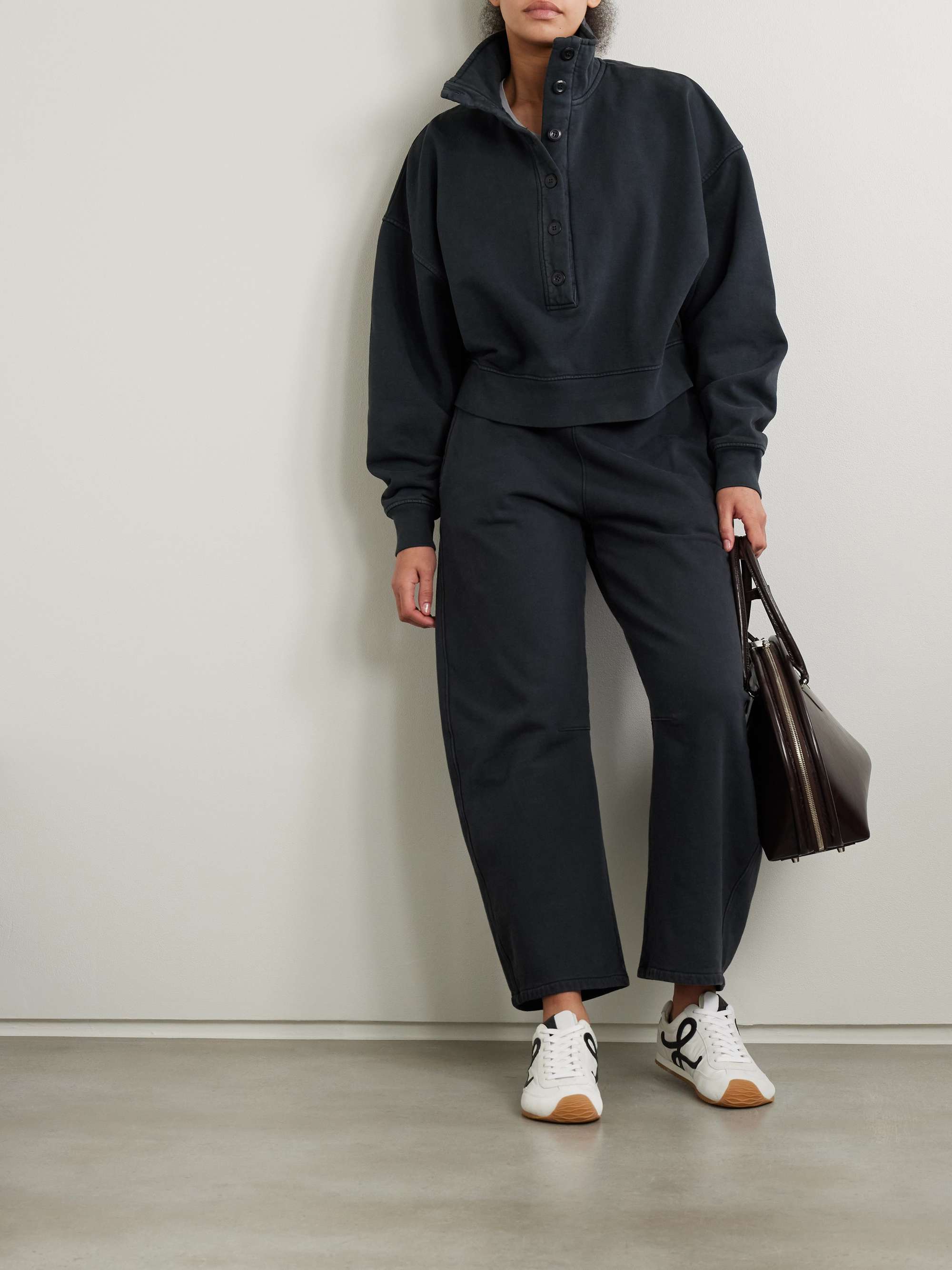 Mirelle cropped cotton-jersey sweatshirt view