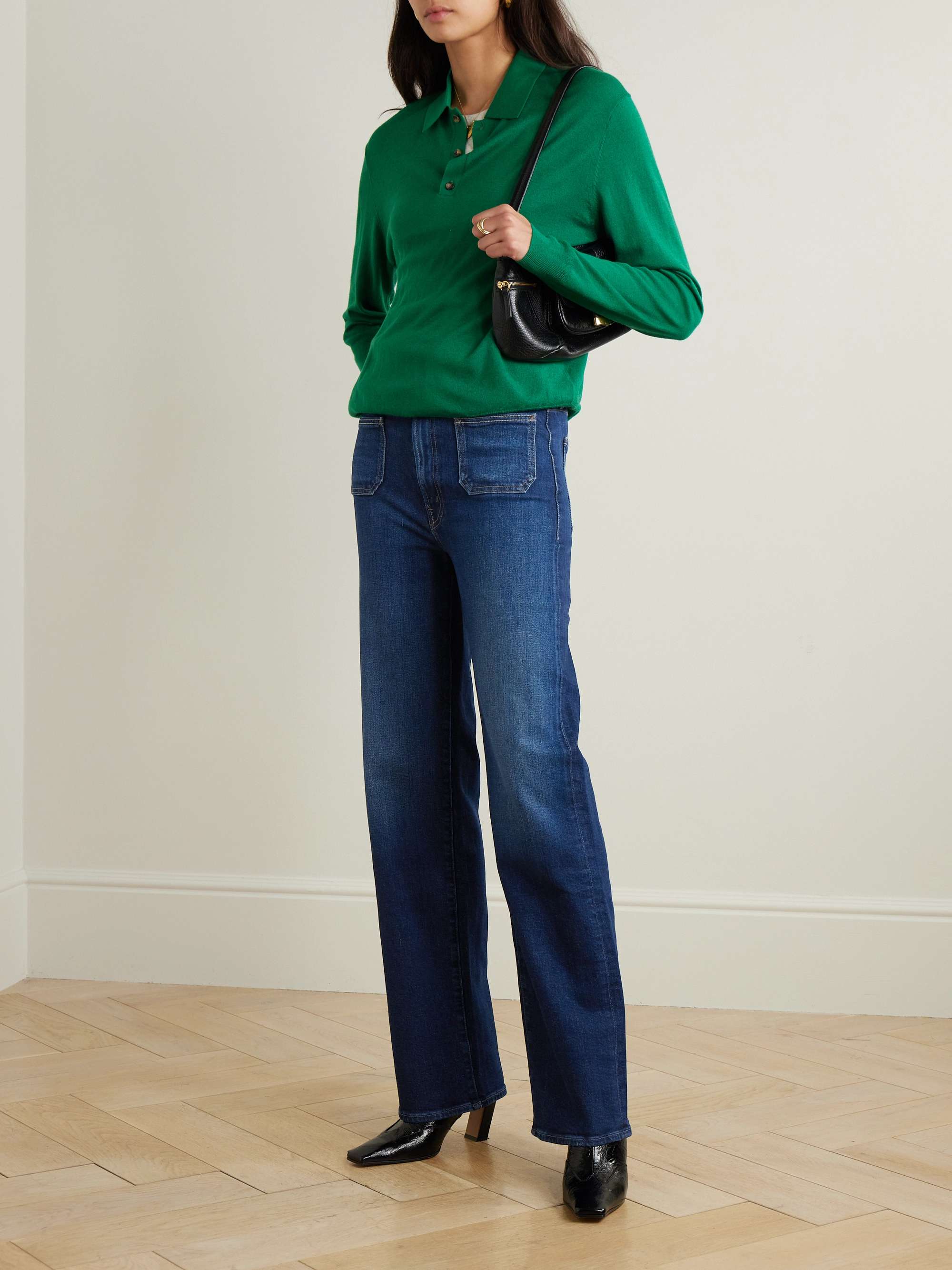Patch Pocket Rambler Zip high-rise straight-leg jeans view