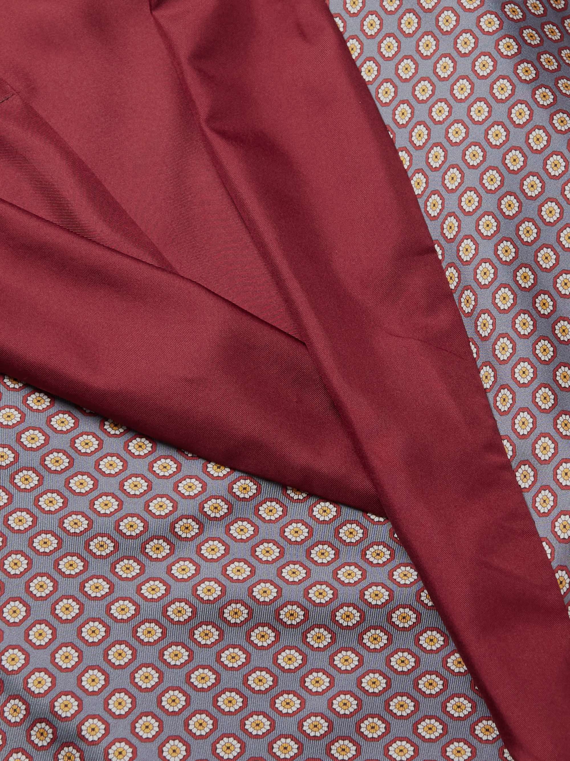 Floral-Print Satin-Trimmed Silk-Twill Robe view
