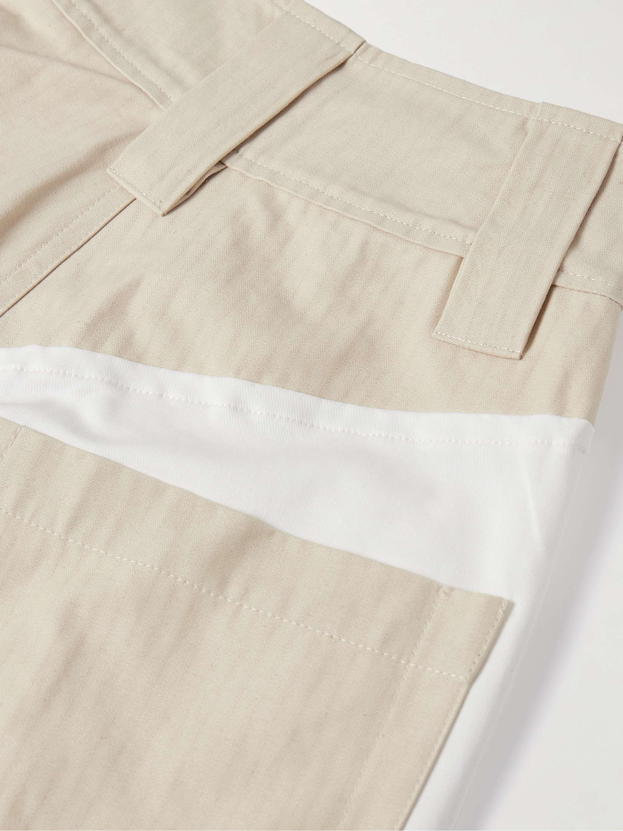 Paneled herringbone high-rise wide-leg jeans view