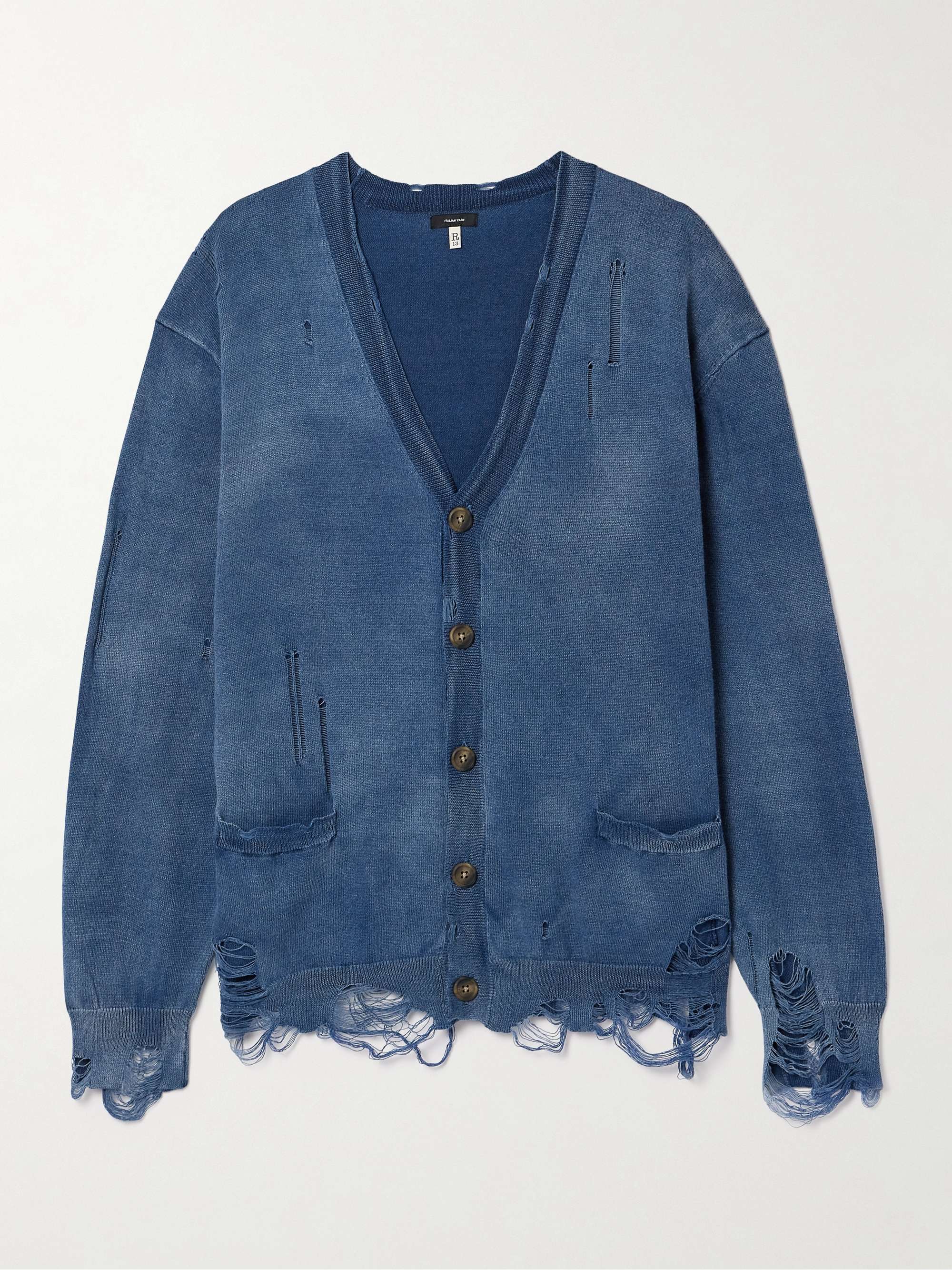 Distressed cotton cardigan view