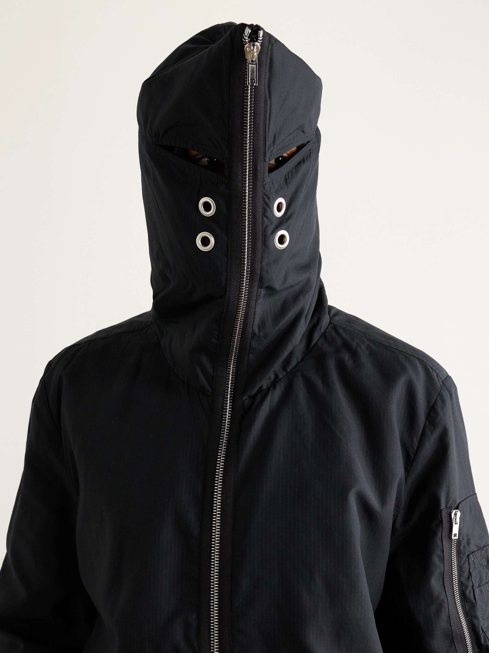 Padded Webbing-Trimmed TENCEL™ Lyocell-Ripstop Hooded Bomber Jacket view