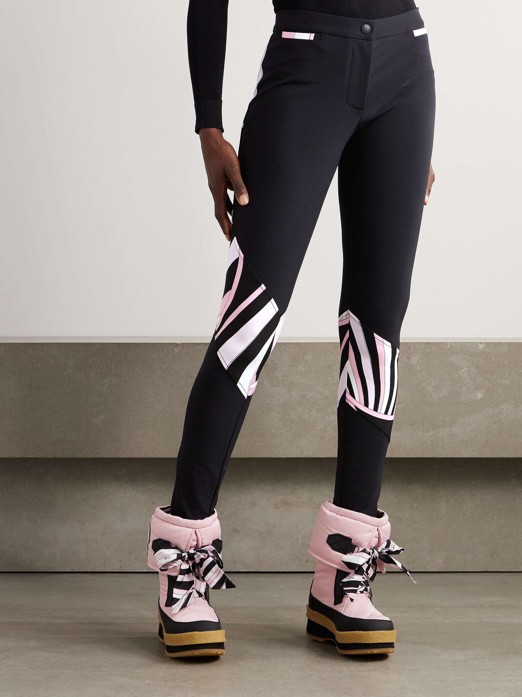 Paneled printed stretch-shell ski pants view