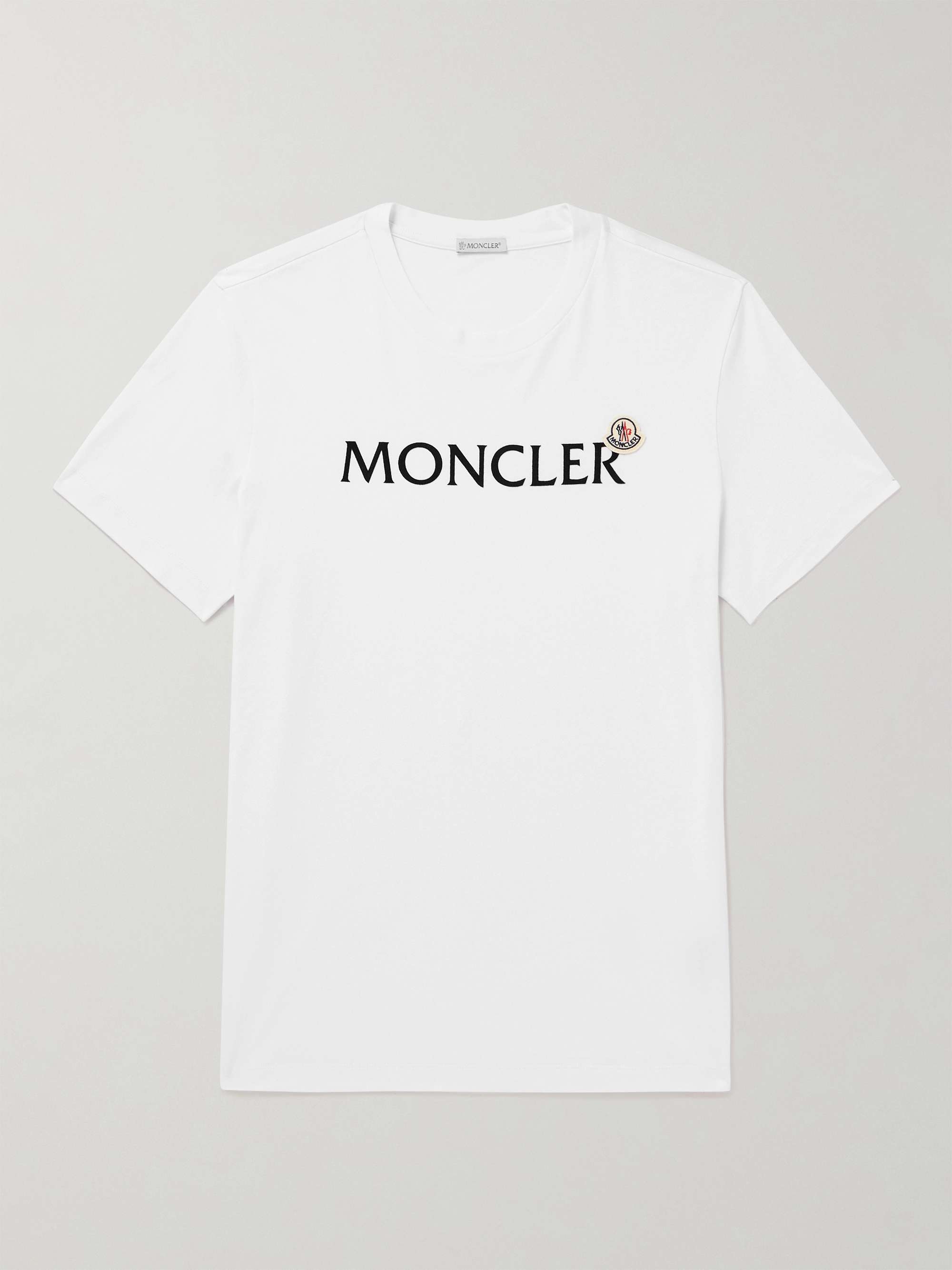 Slim-Fit Logo-Flocked Cotton-Jersey T-Shirt view