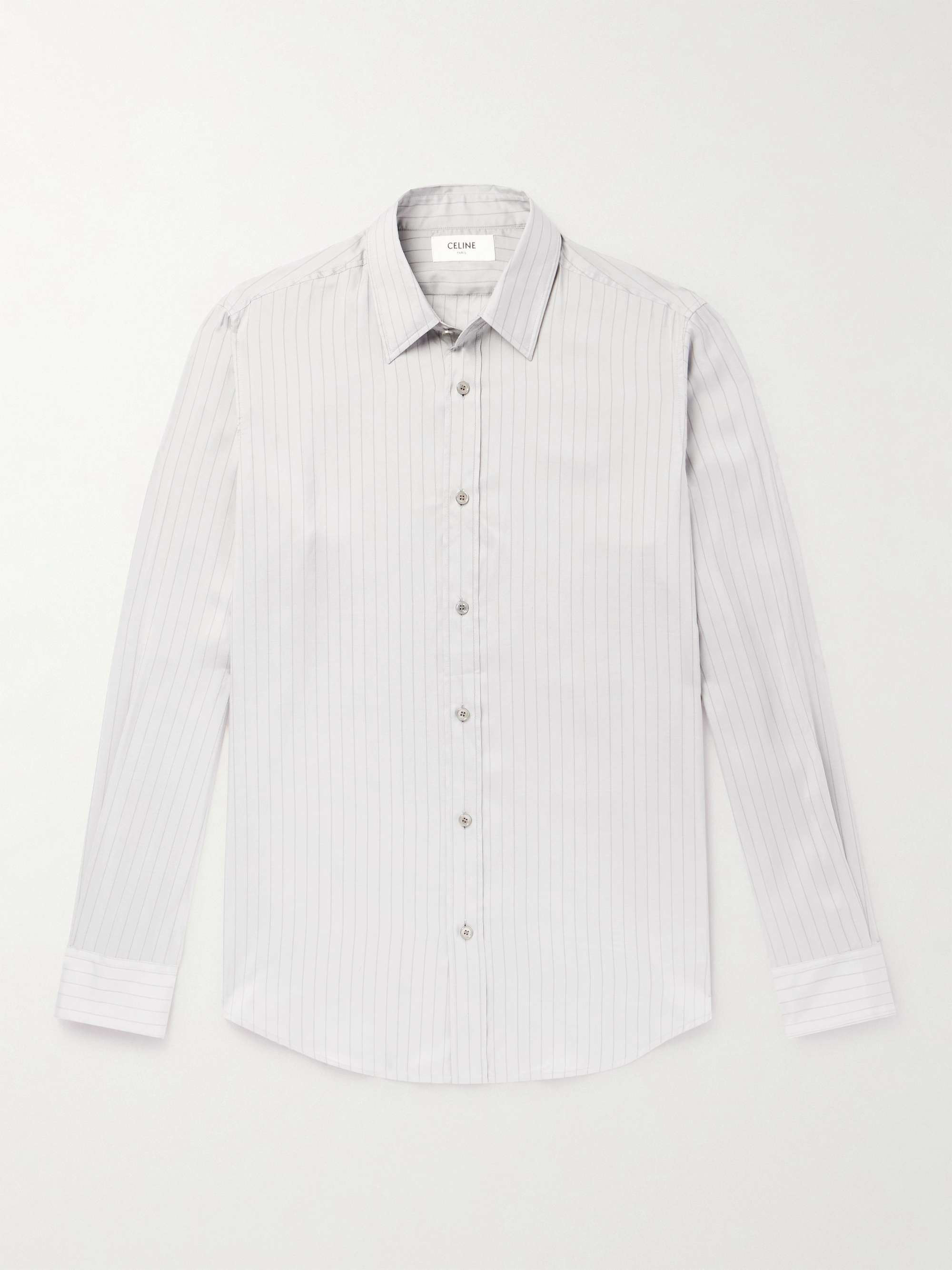 Slim-Fit Striped Silk Shirt view
