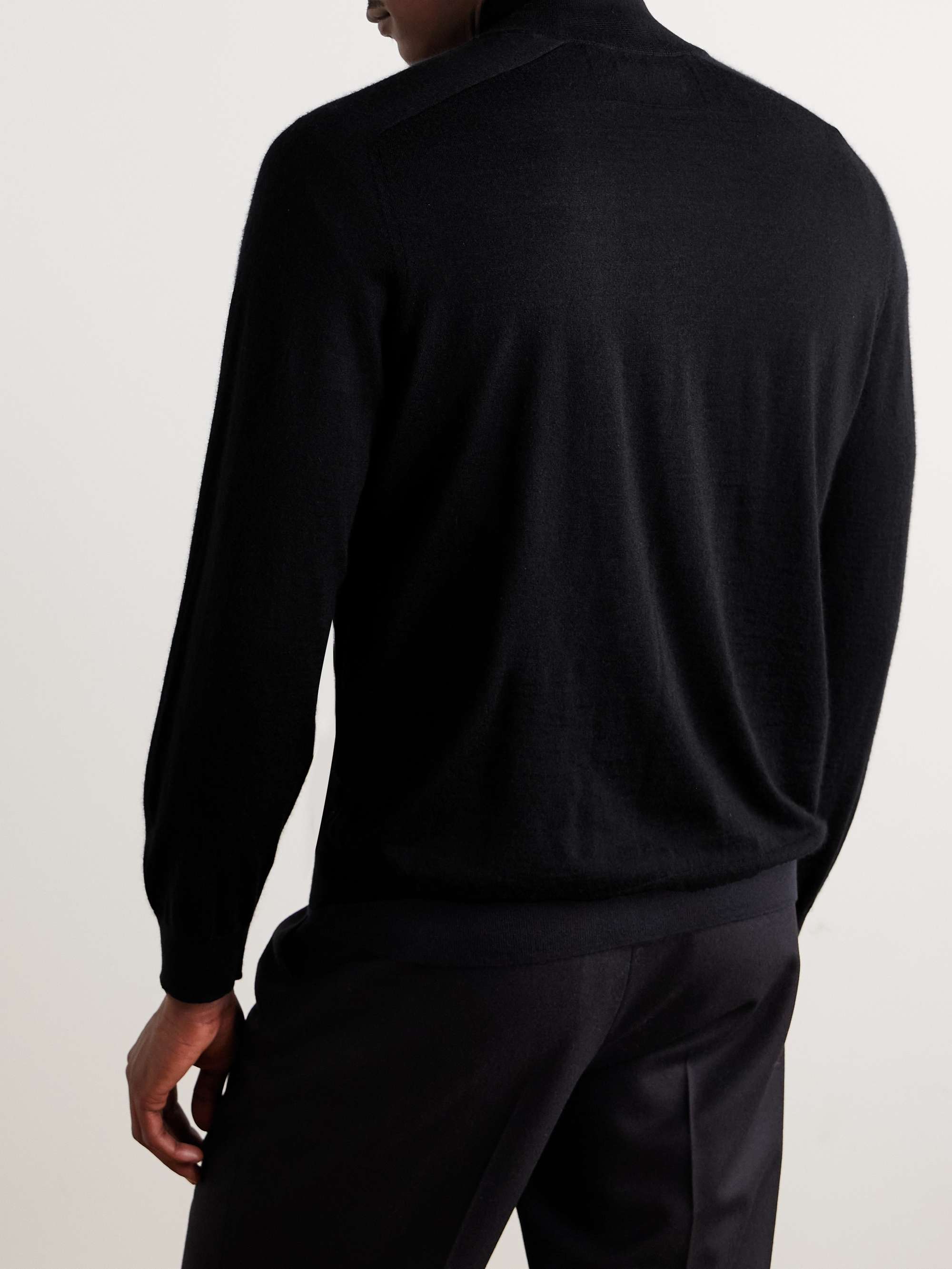 Slim-Fit Cashmere Zip-Up Cardigan view