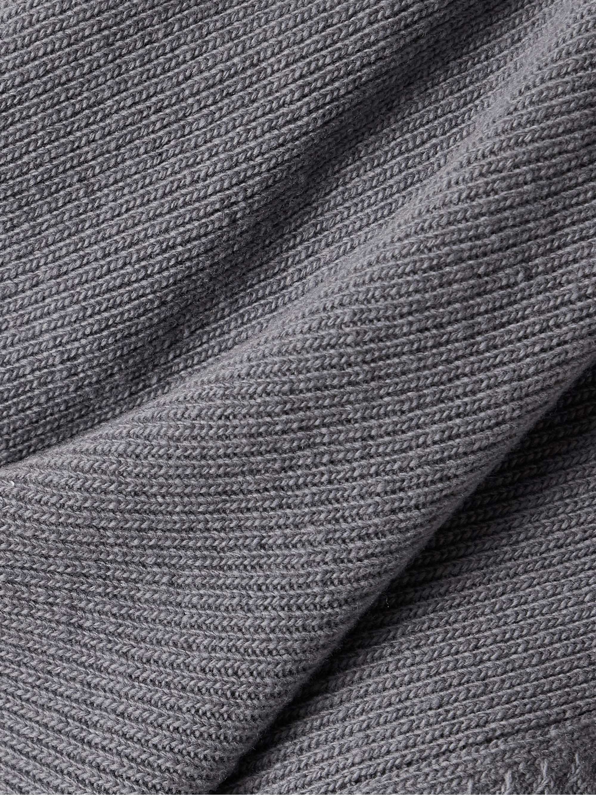 Oversized scarf-detailed gathered wool cardigan view