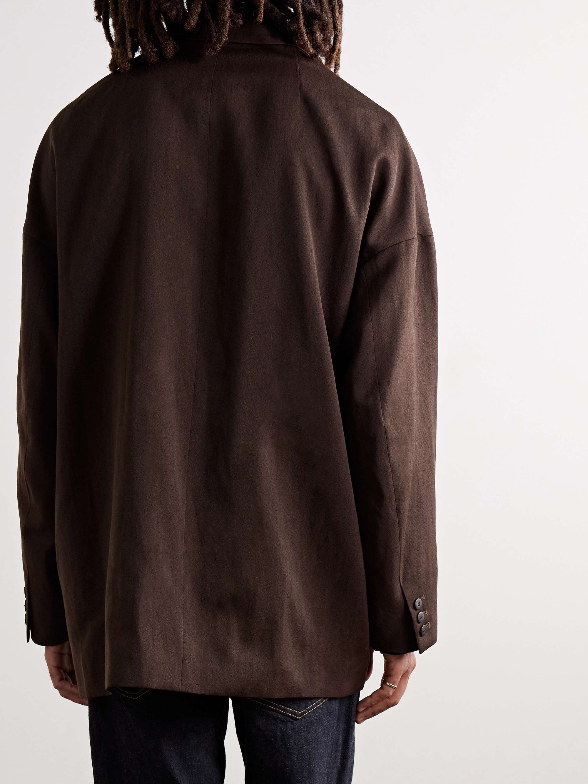 Hammons Unstructured Wool and Linen-Blend Twill Blazer view