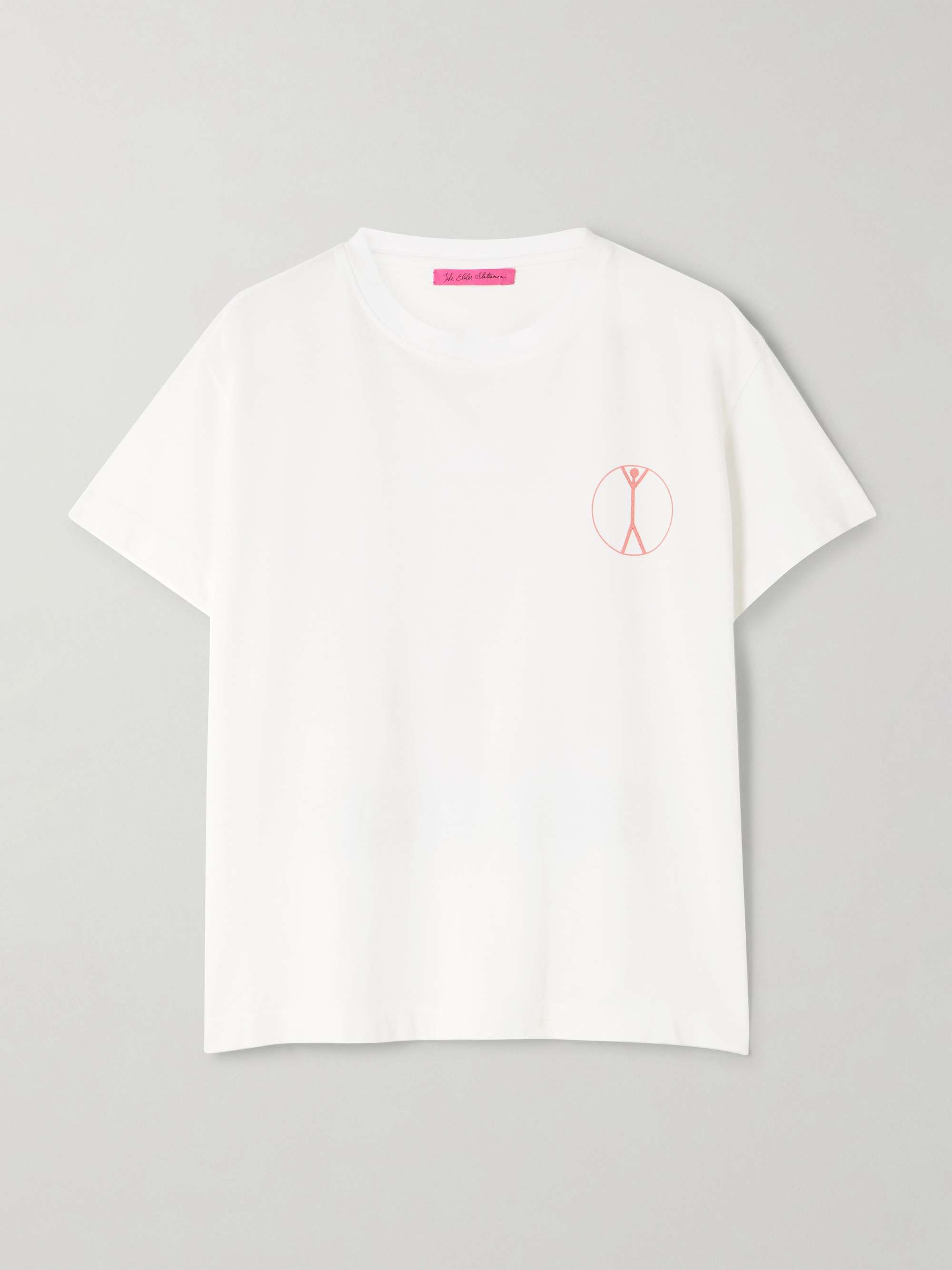 Printed cotton and cashmere-blend jersey T-shirt view