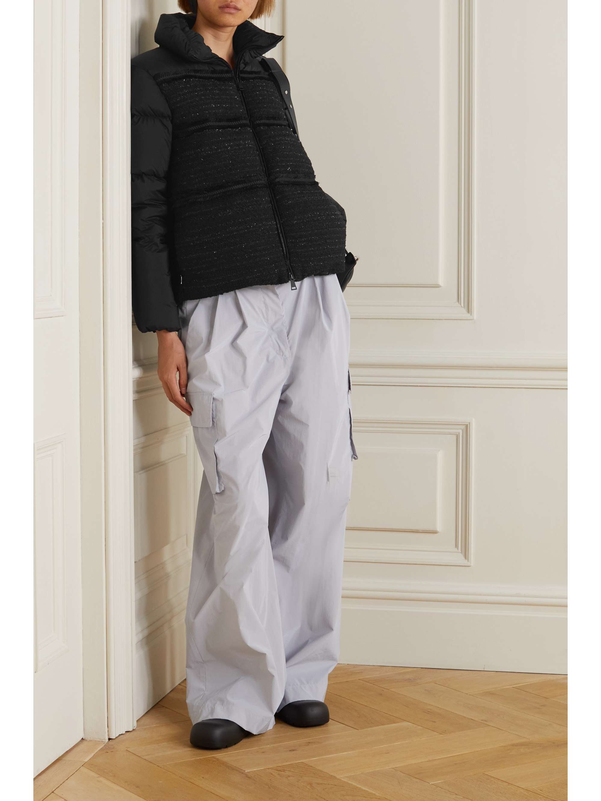 Aucun quilted tweed-lamé and shell down jacket view