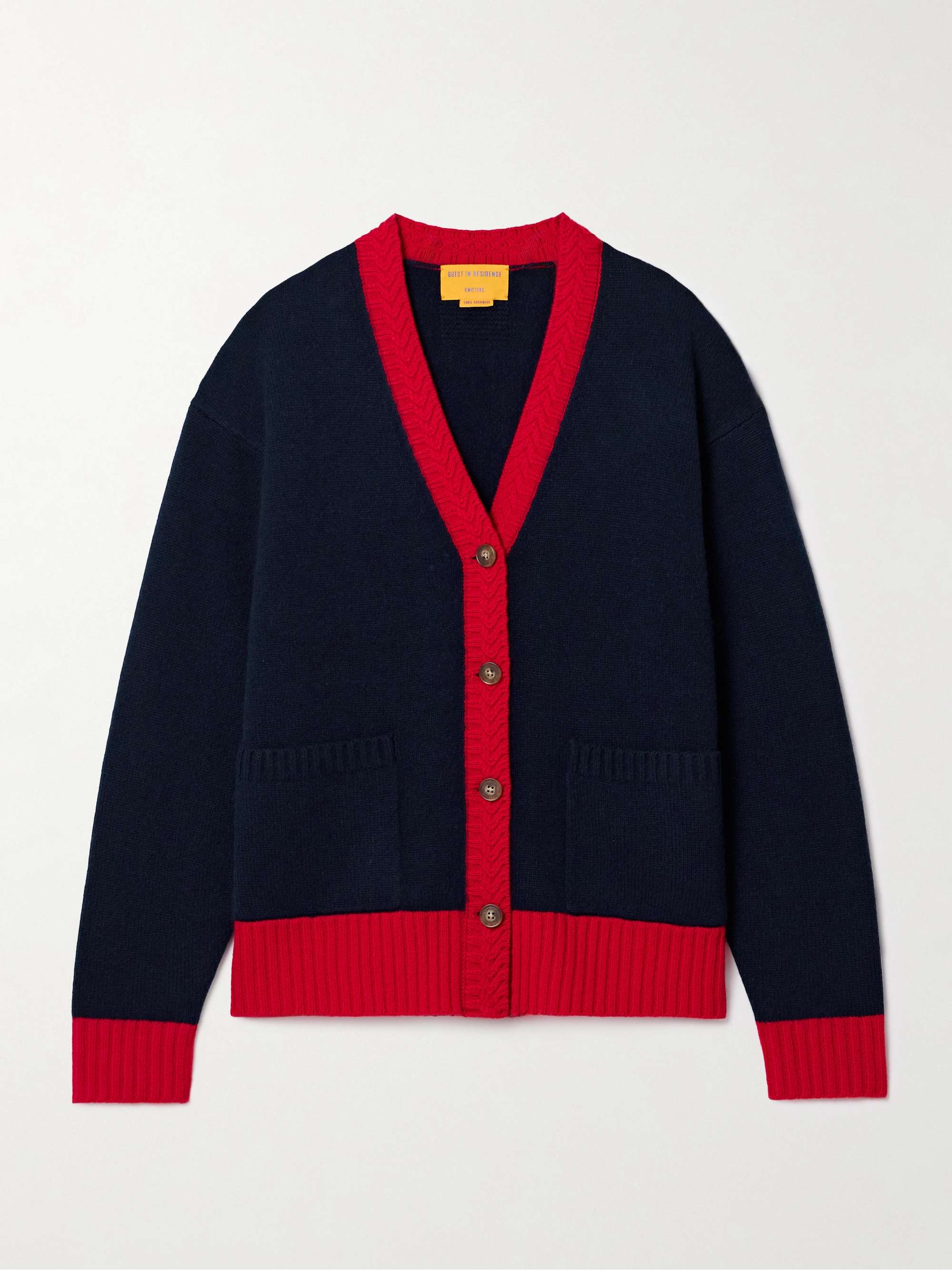 Color-block cashmere cardigan view