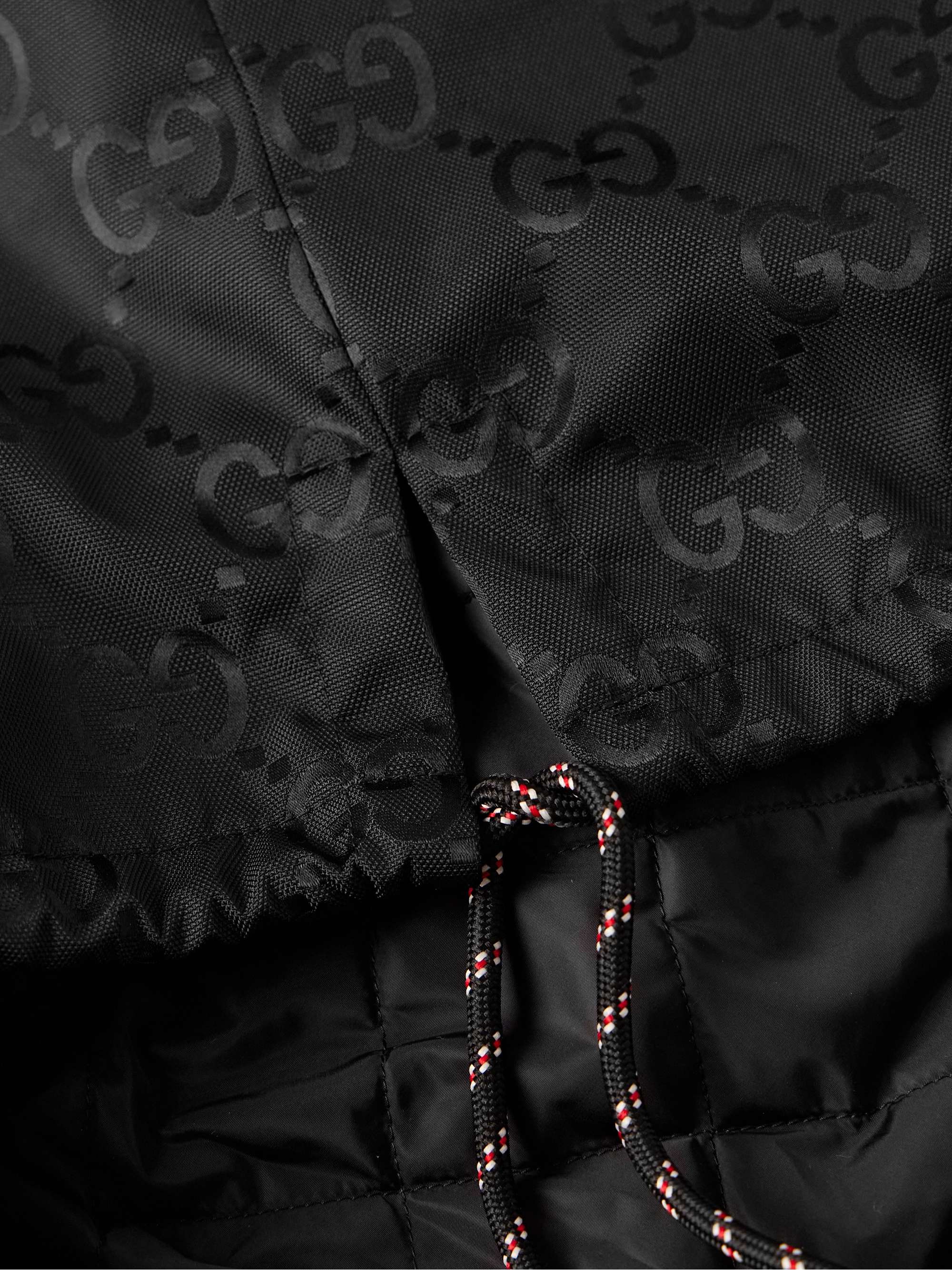 Padded Logo-Jacquard Shell Hooded Jacket view