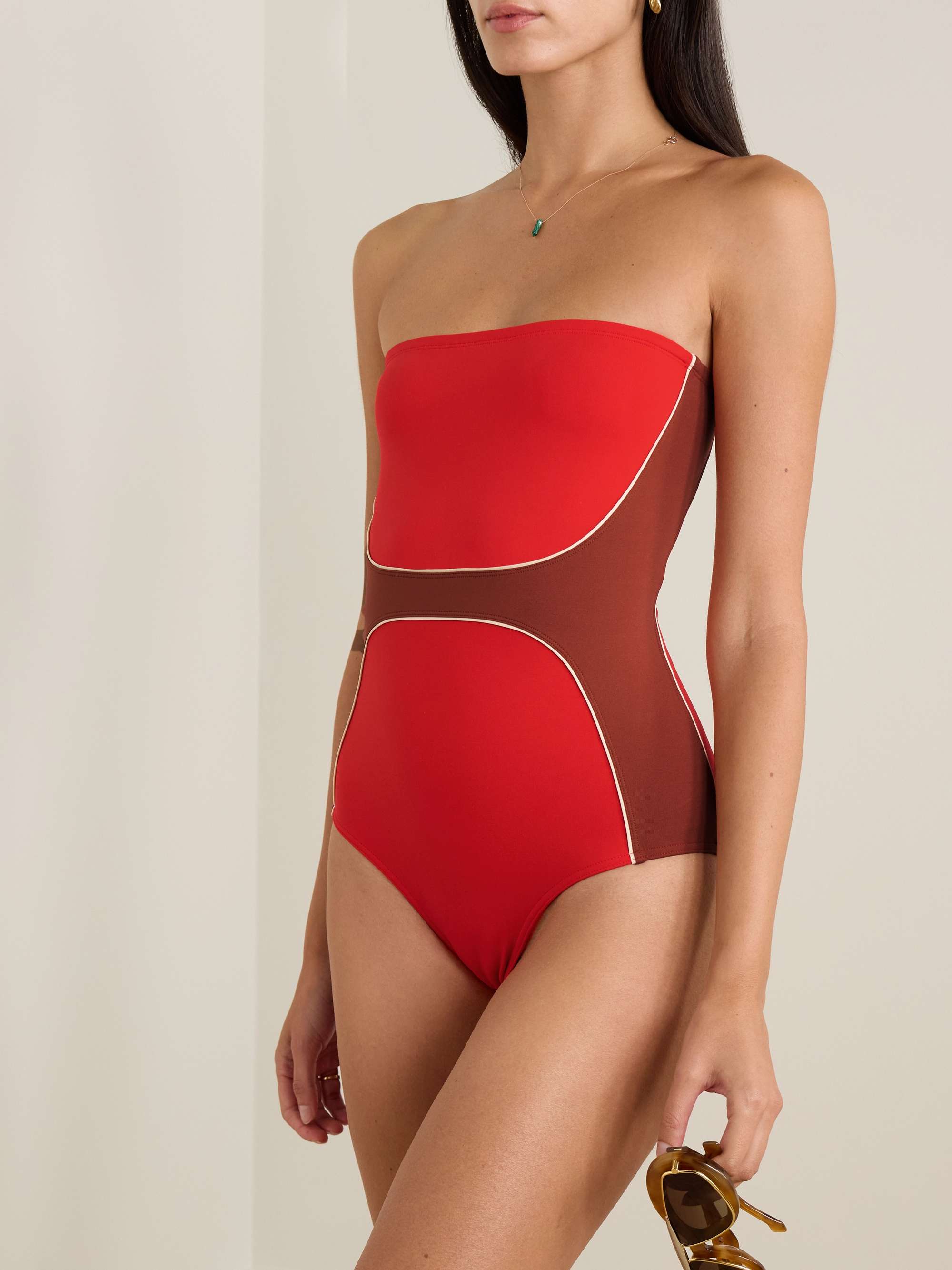 Championne strapless color-block swimsuit view