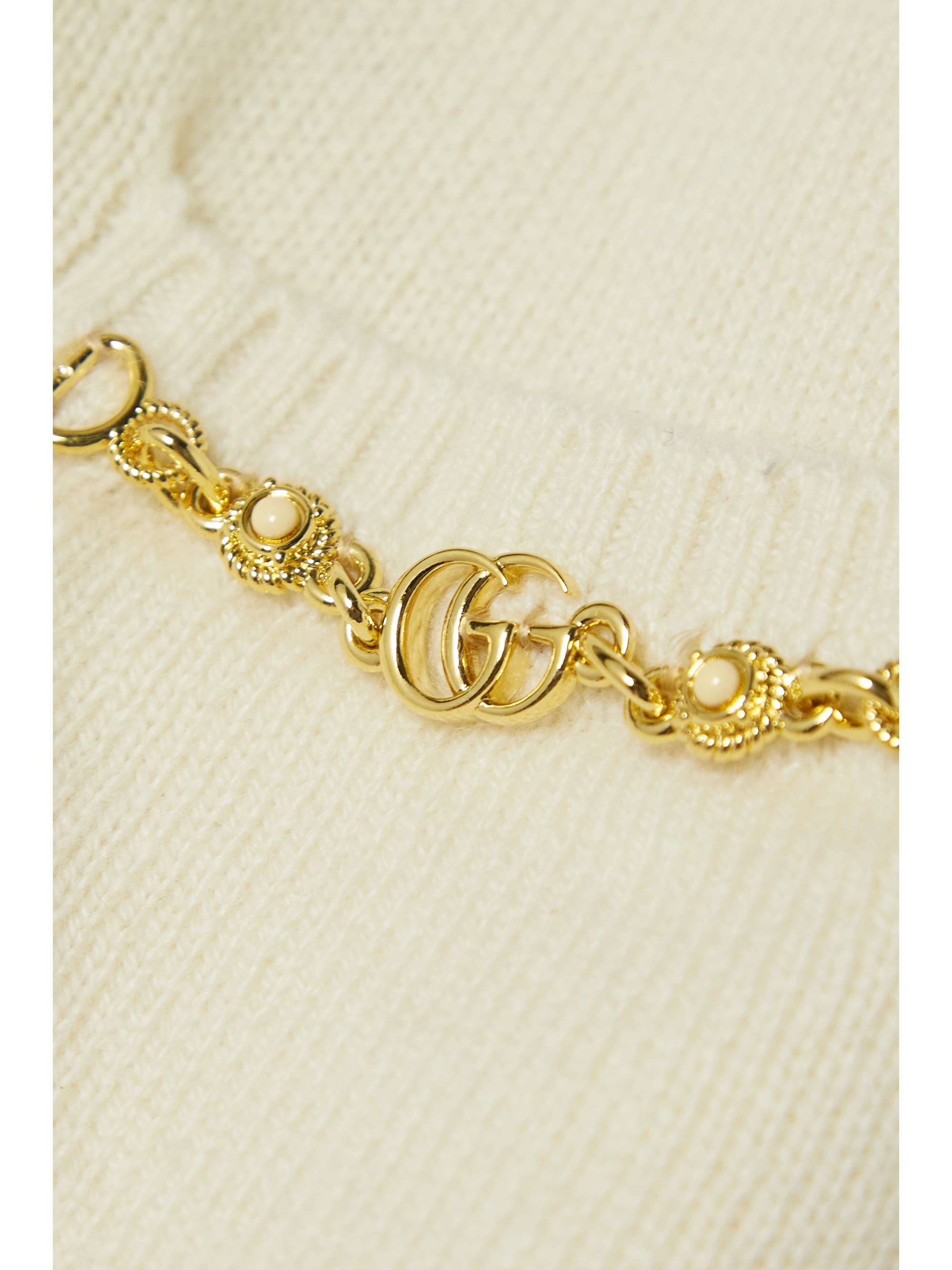 Chain-embellished cashmere sweater view