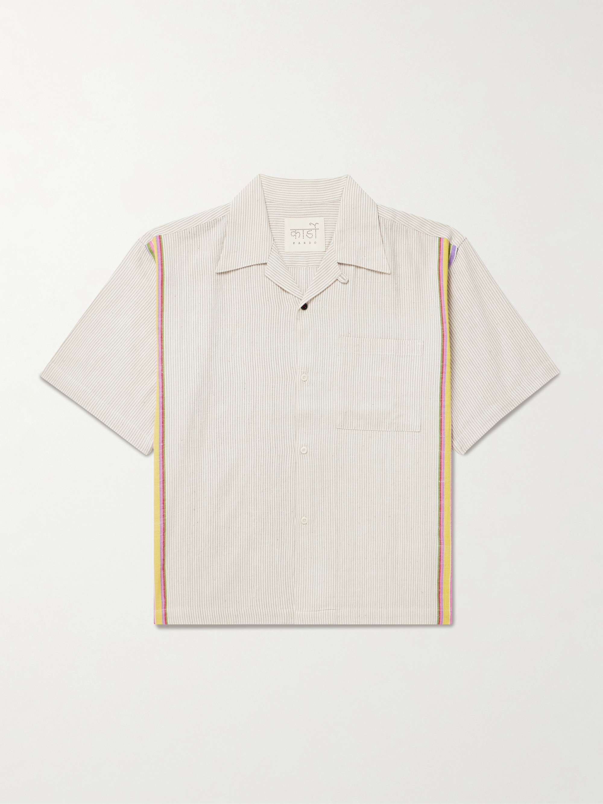 Rohit Convertible-Collar Striped Cotton Shirt view